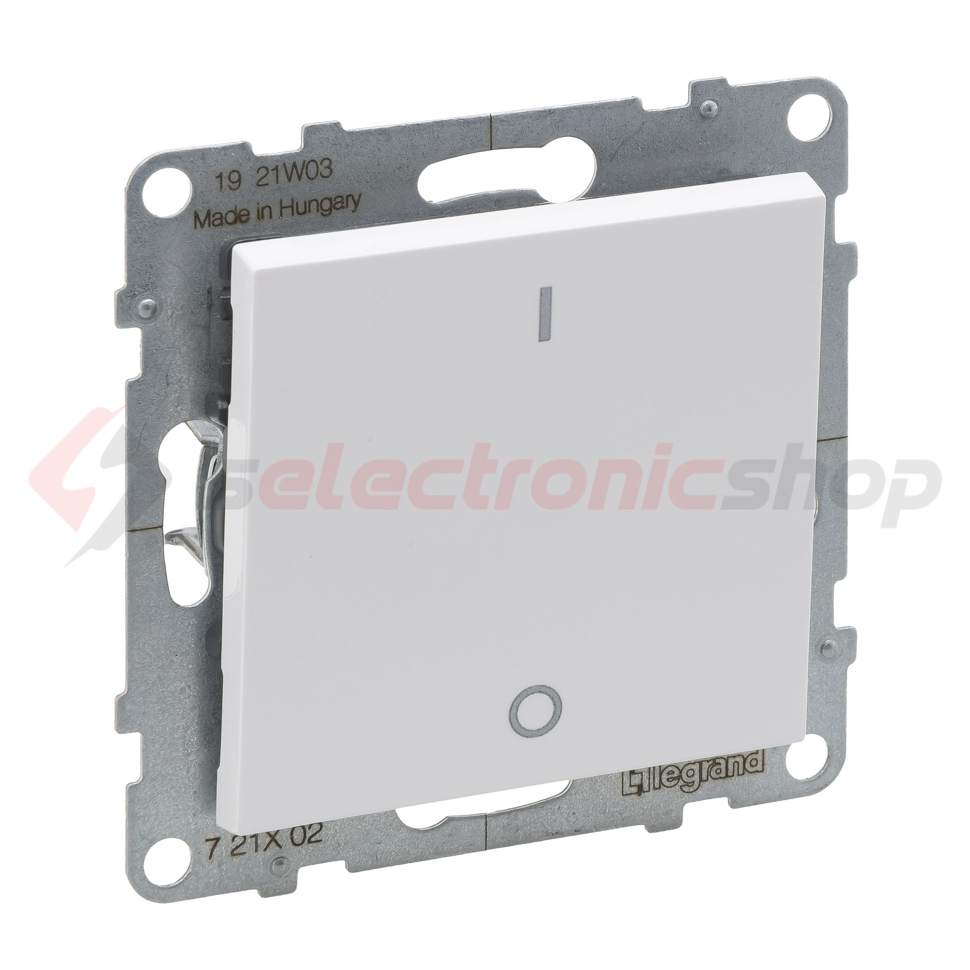 Suno 102 2P kapcsoló (O-I) 102 2P kapcsoló betét közp. fedéllel fehér süllyesztett IP20 LEGRAND - 721102