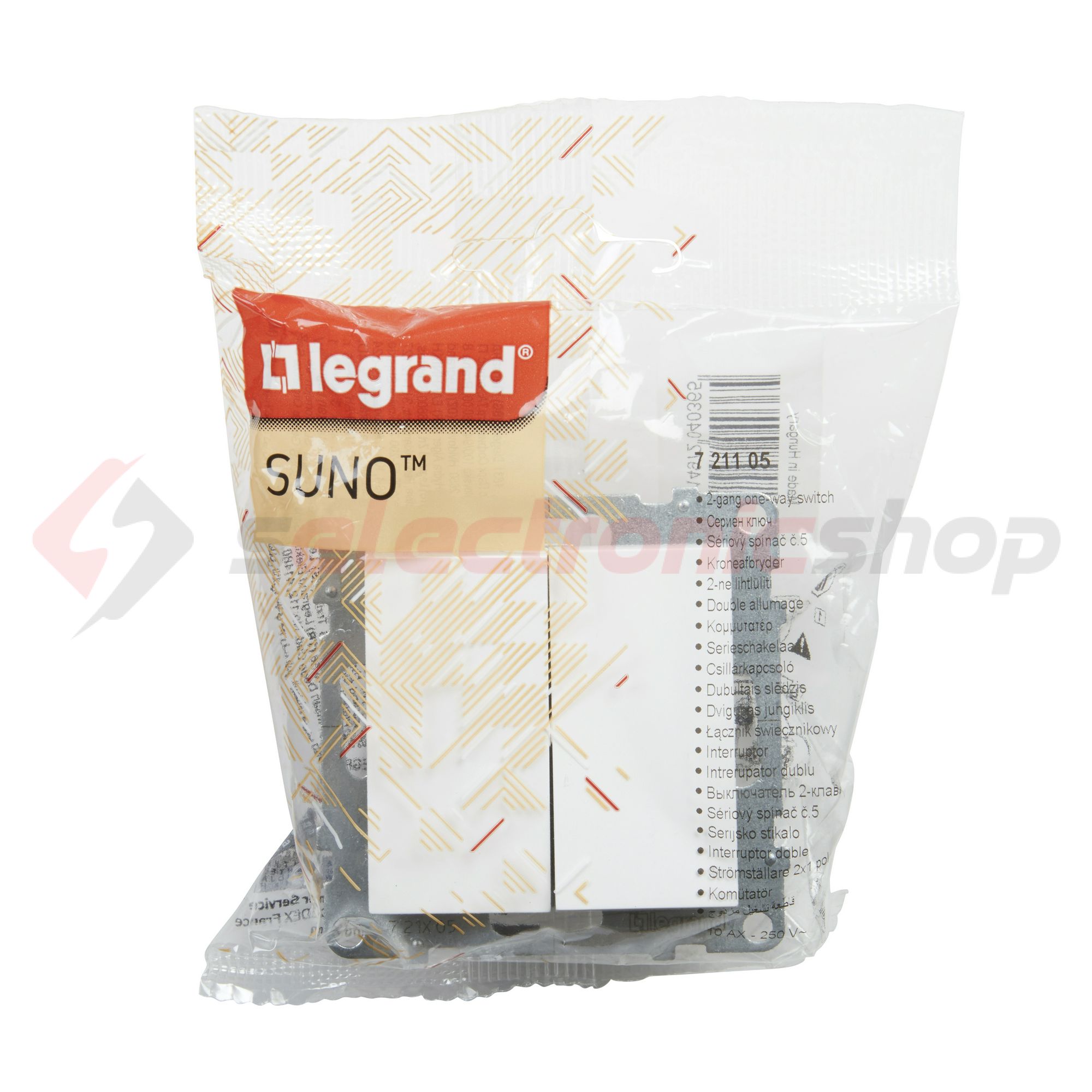 Suno 105 2x1P csillárkapcsoló 105 2x1P csillárkapcsoló betét közp. fedéllel fehér rugós LEGRAND - 721105