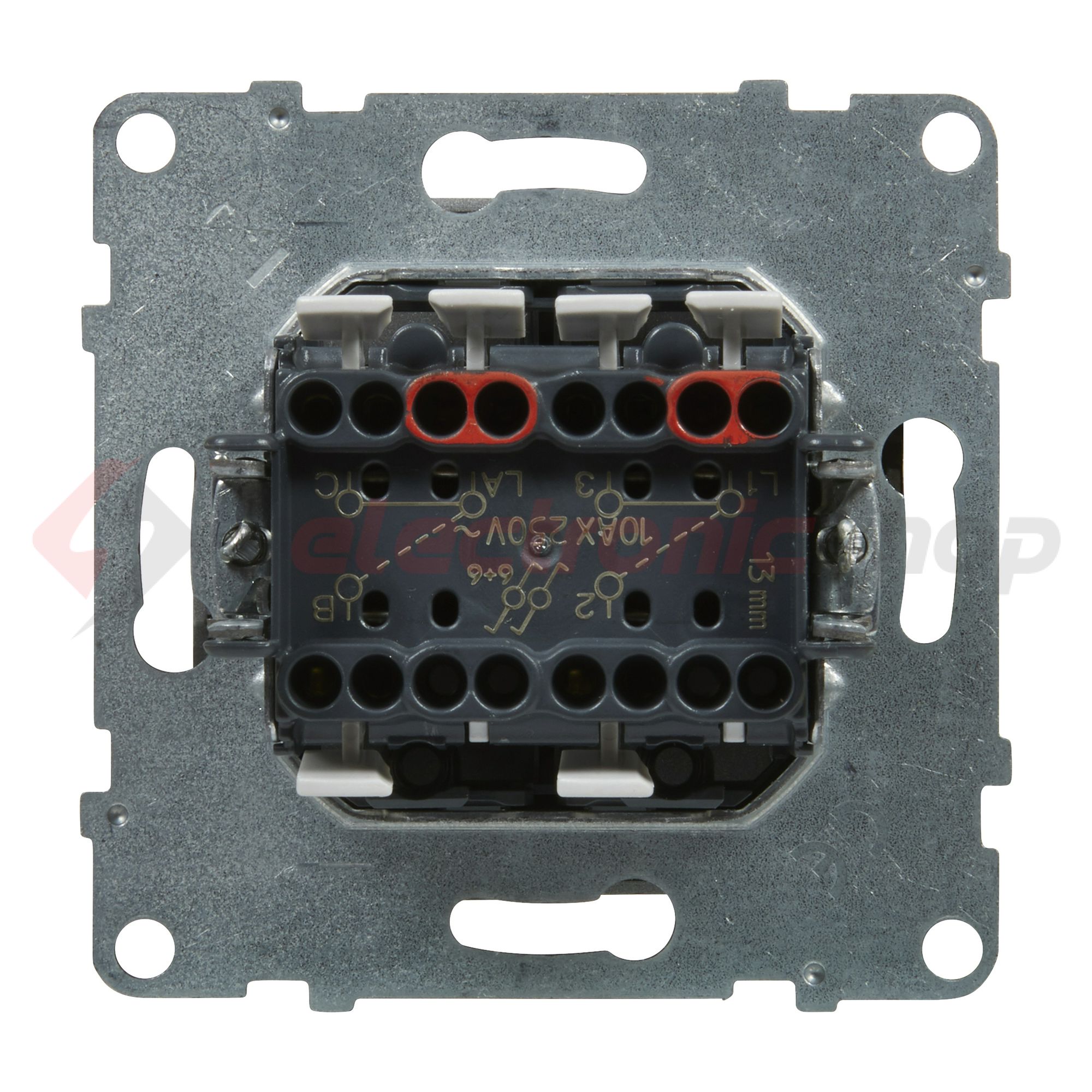 Suno 106+6 kettős váltókapcsoló 106+6 kettős váltókapcsoló betét közp. fedéllel alumínium LEGRAND - 721308