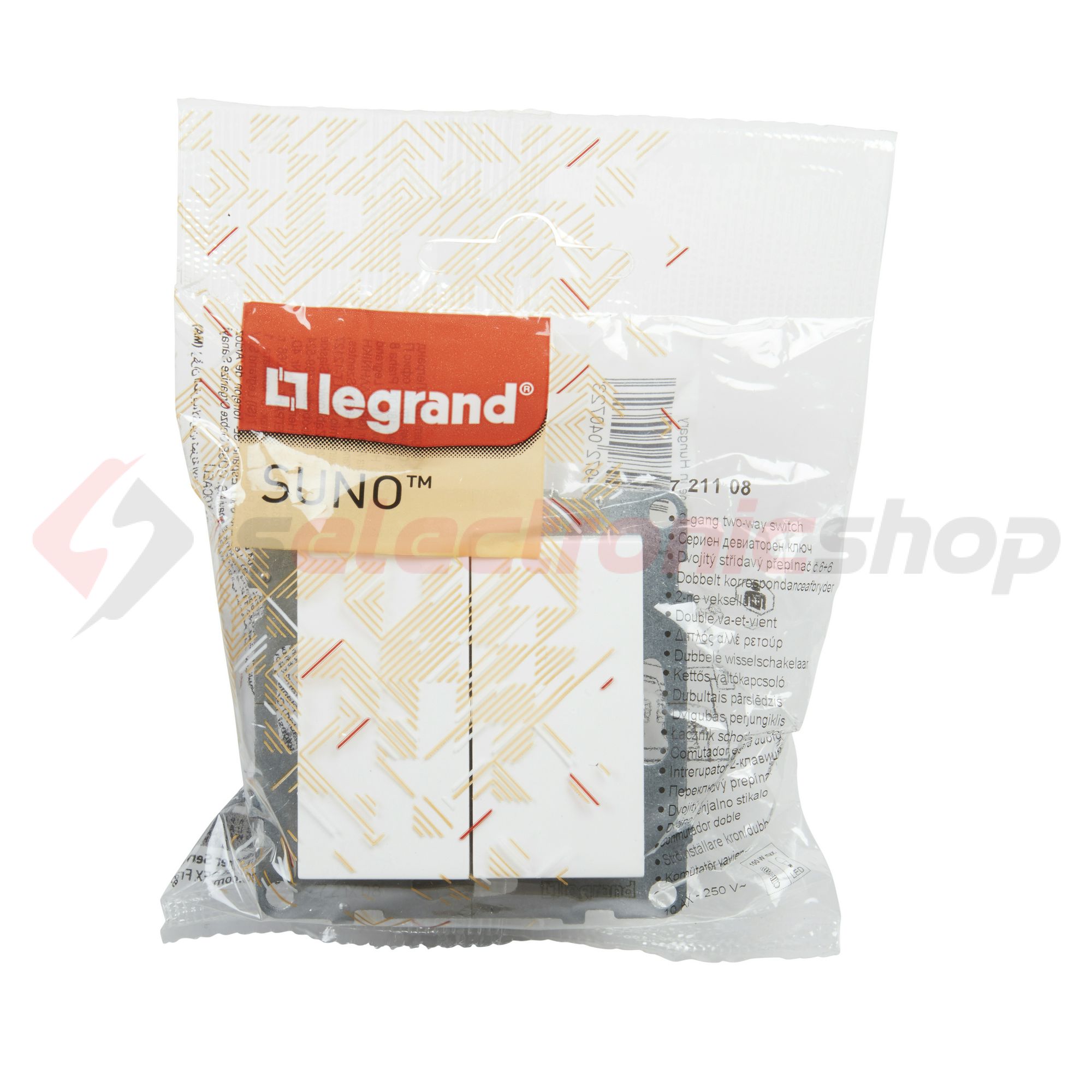 Suno 106+6 kettős váltókapcsoló 106+6 kettős váltókapcsoló betét közp. fedéllel fehér LEGRAND - 721108