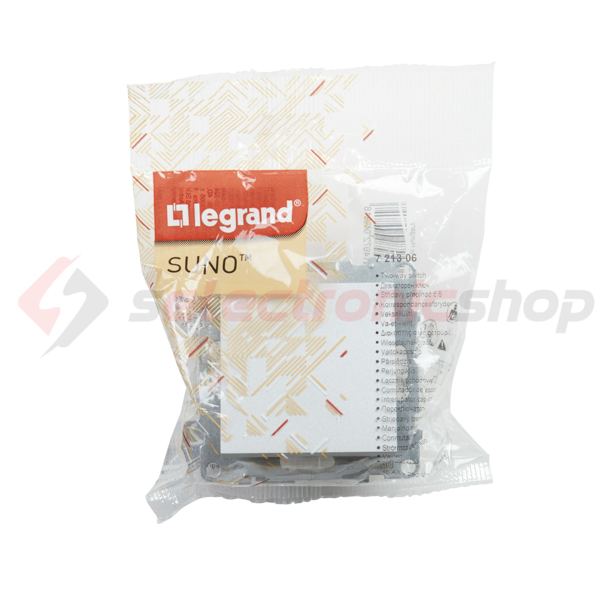 Suno 106 váltókapcsoló 106 váltókapcsoló betét közp. fedéllel alumínium süllyesztett LEGRAND - 721306