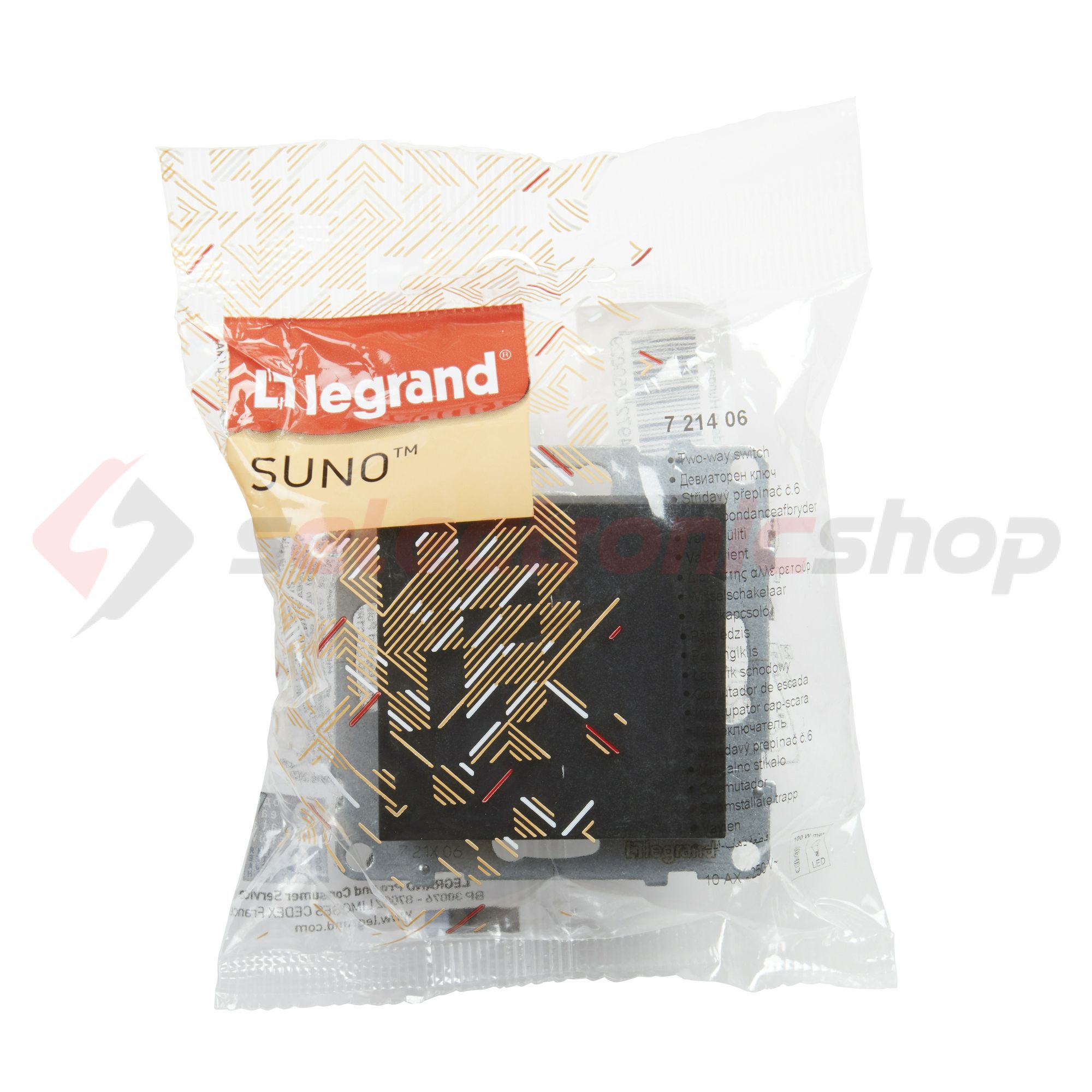 Suno 106 váltókapcsoló 106 váltókapcsoló betét közp. fedéllel fekete süllyesztett rugós LEGRAND - 721406