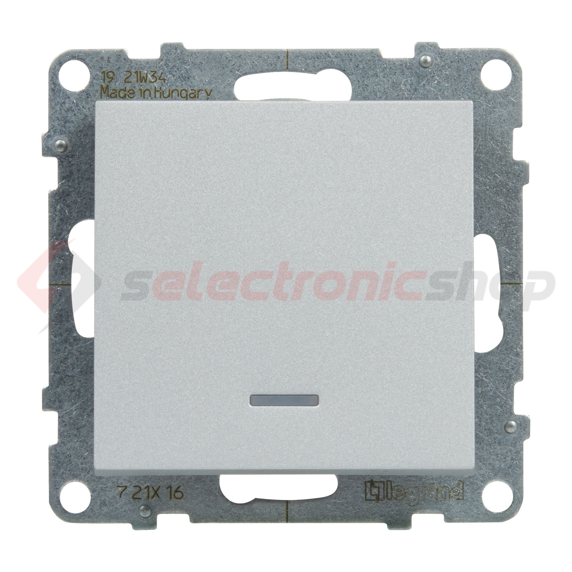 Suno 106 váltókapcsoló +jelzőfény 106 váltókapcsoló betét közp. fedéllel alumínium rugós LEGRAND - 721316