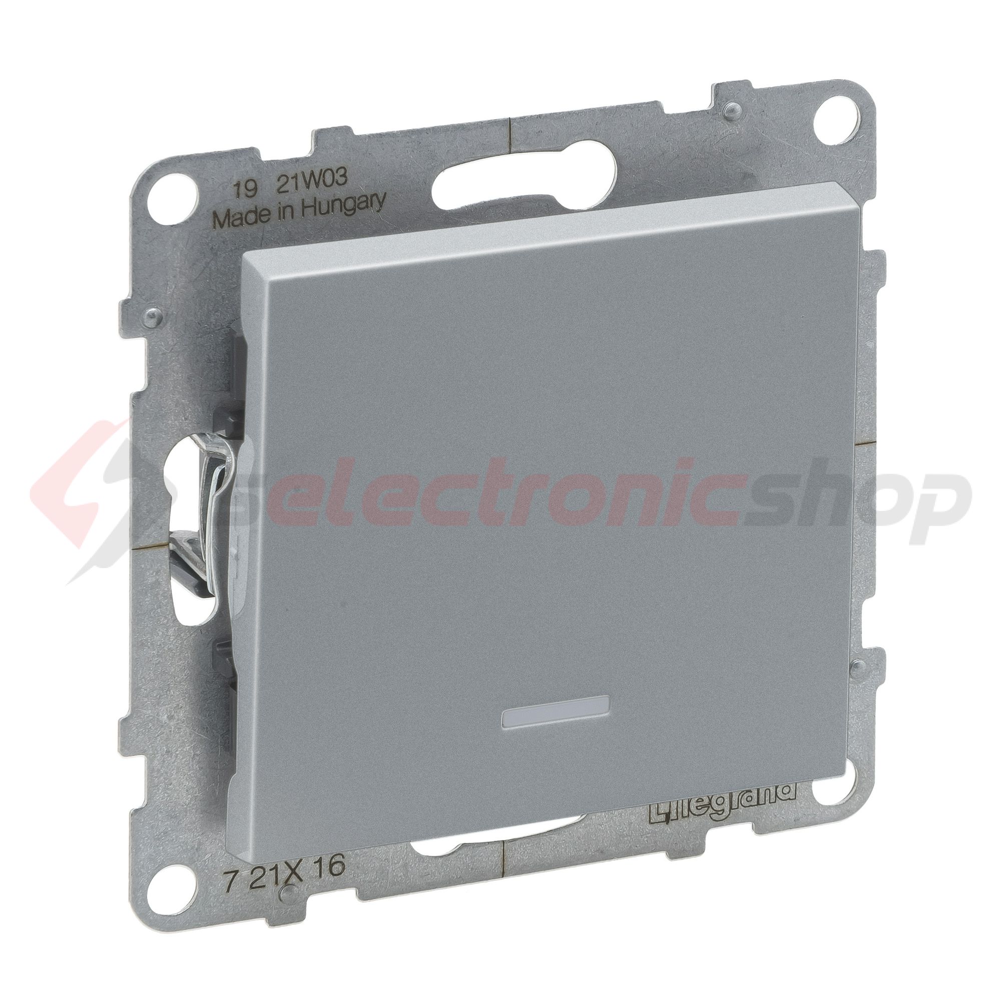 Suno 106 váltókapcsoló +jelzőfény 106 váltókapcsoló betét közp. fedéllel alumínium rugós LEGRAND - 721316