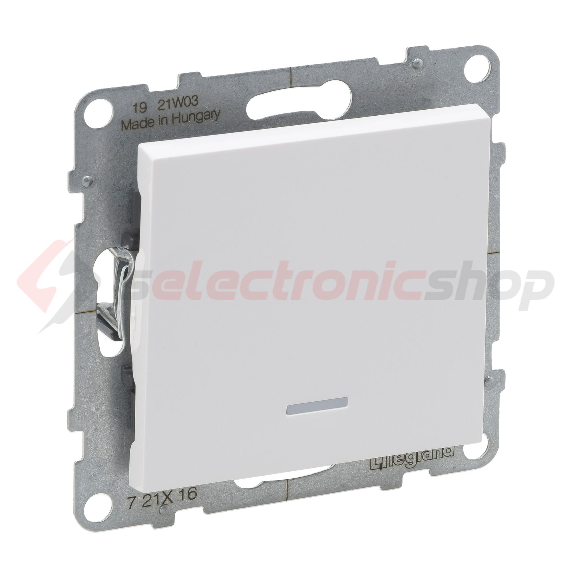 Suno 106 váltókapcsoló +jelzőfény 106 váltókapcsoló betét közp. fedéllel fehér rugós IP20 LEGRAND - 721116