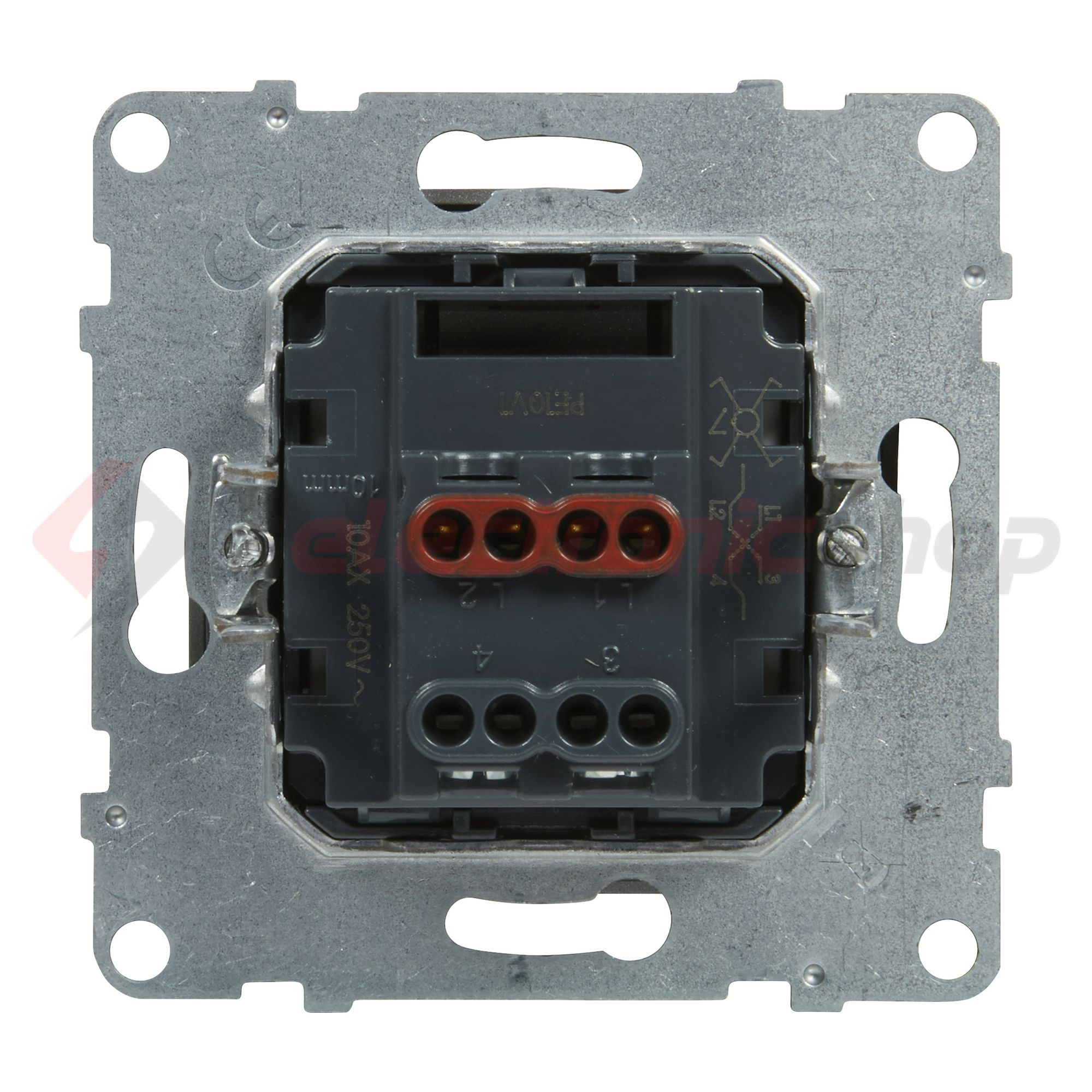 Suno 107 keresztkapcsoló 107 keresztkapcsoló betét közp. fedéllel alumínium süllyesztett LEGRAND - 721307