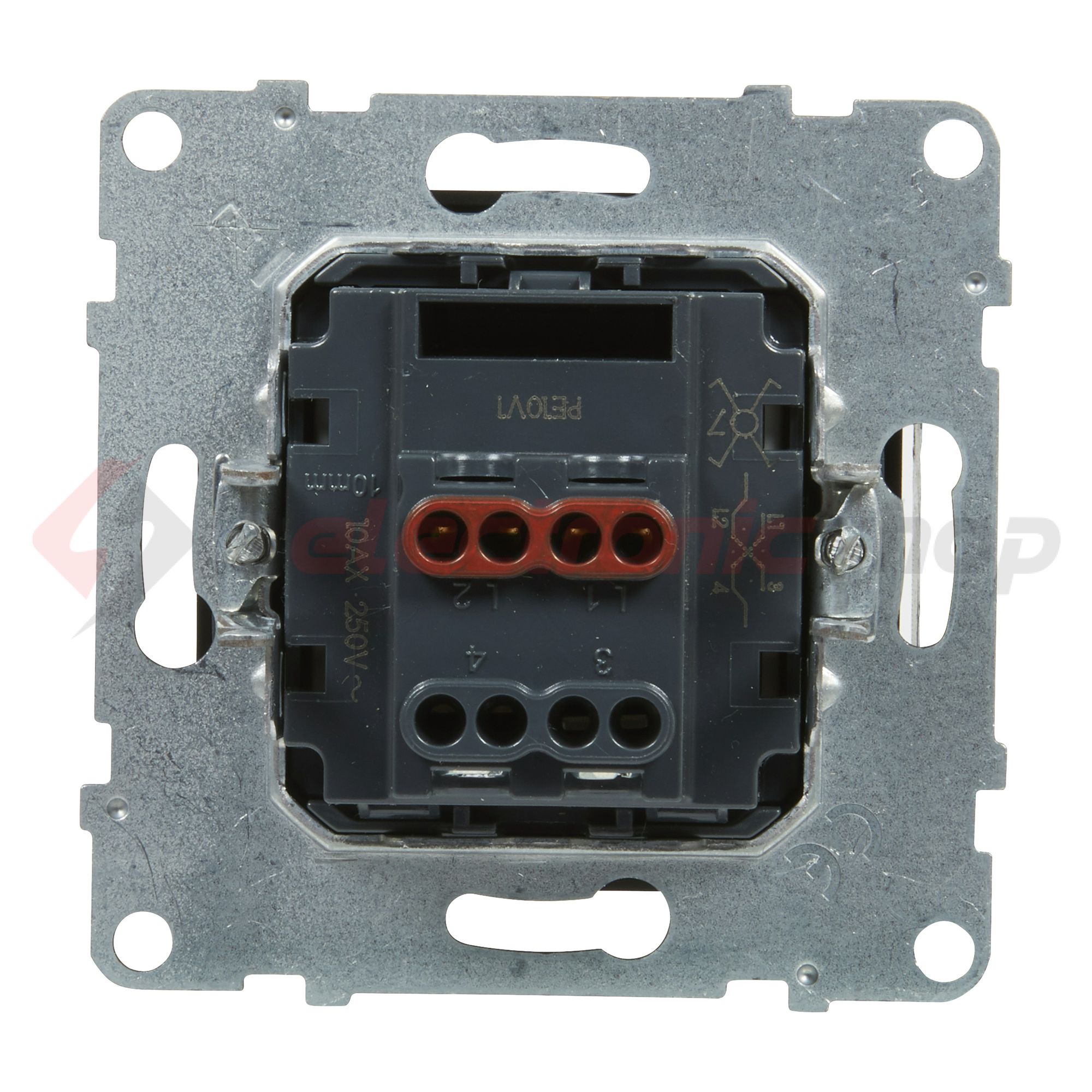 Suno 107 keresztkapcsoló 107 keresztkapcsoló betét közp. fedéllel fekete süllyesztett LEGRAND - 721407