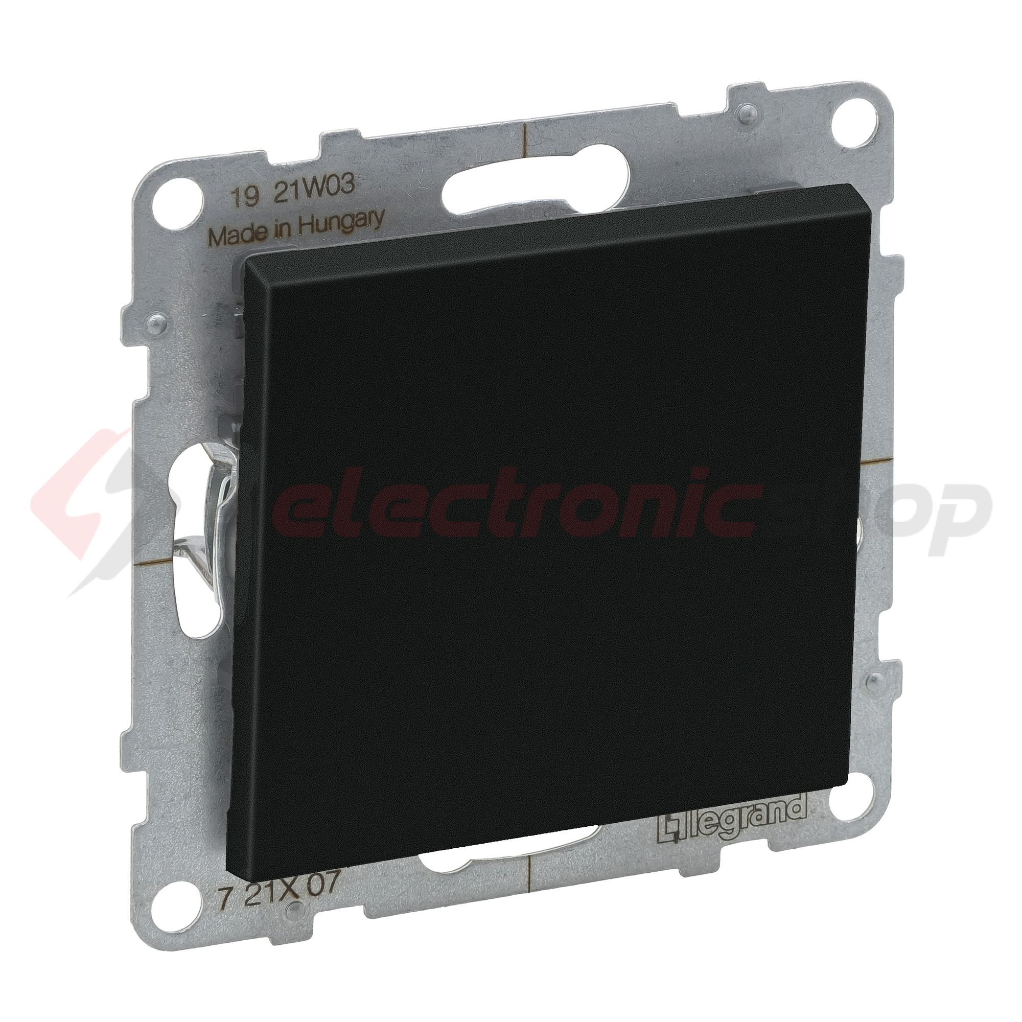 Suno 107 keresztkapcsoló 107 keresztkapcsoló betét közp. fedéllel fekete süllyesztett LEGRAND - 721407