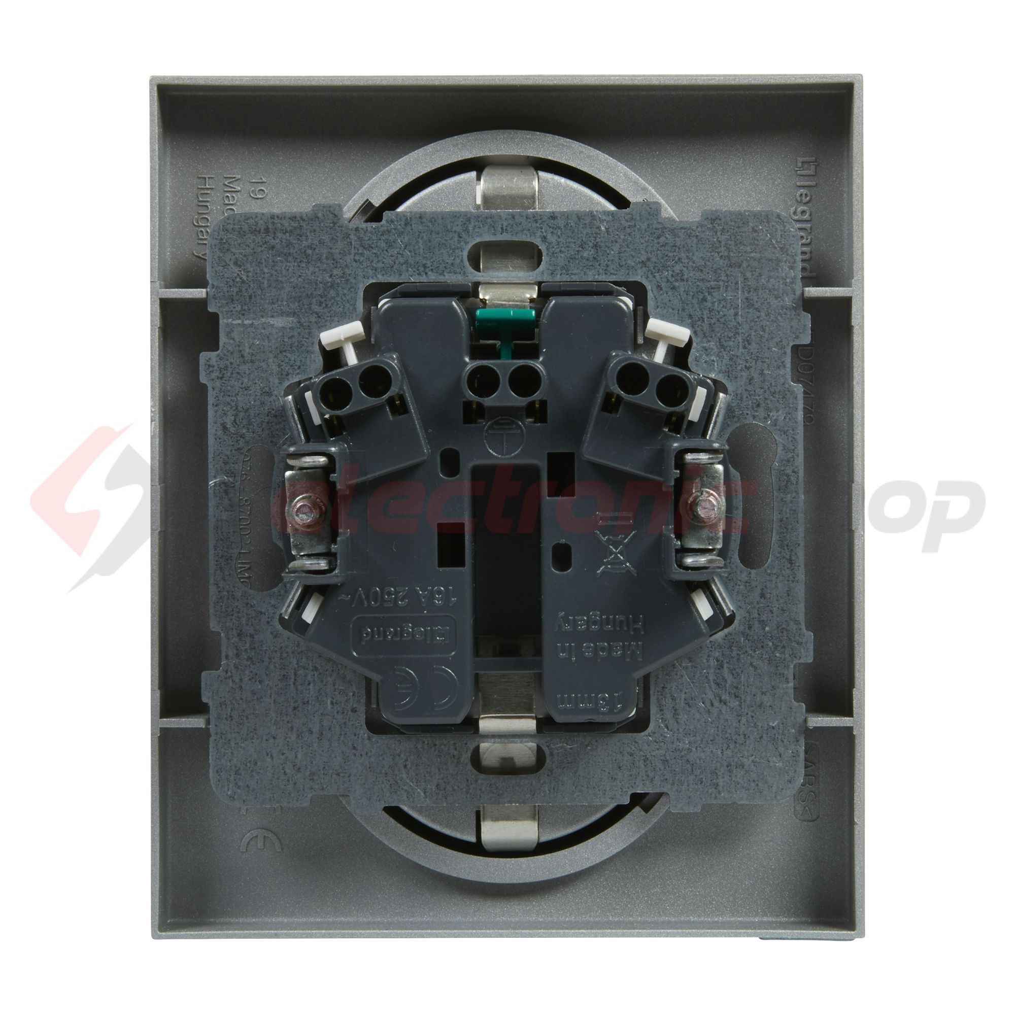 Suno 162/2 dugalj földelt gyerekzárral alumínium IP20 süllyesztett rugós LEGRAND - 721326