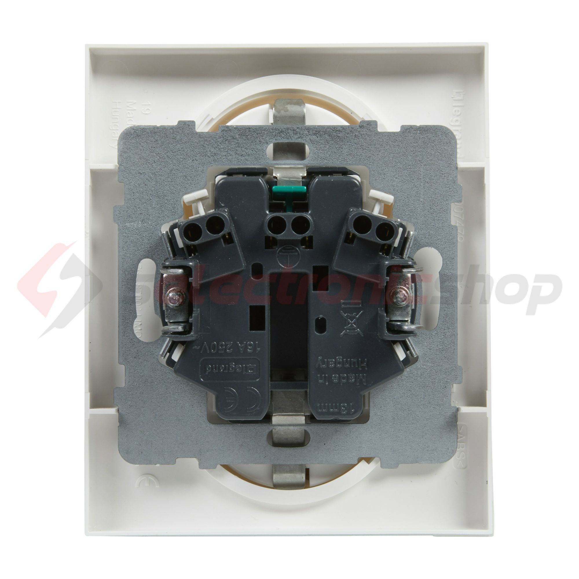 Suno 162/2 dugalj földelt gyerekzárral fehér IP20 süllyesztett rugós LEGRAND - 721126