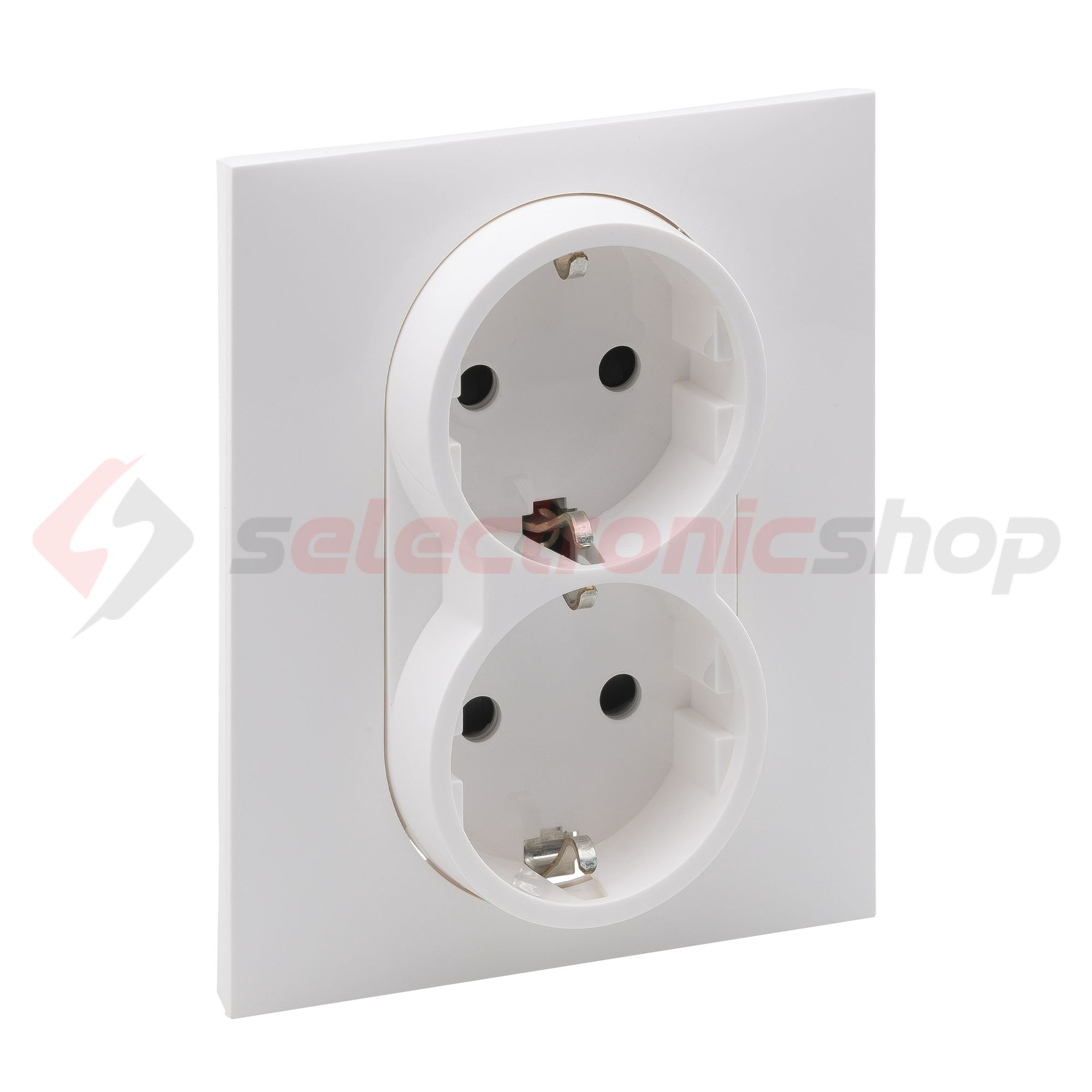 Suno 162/2 dugalj földelt gyerekzárral fehér IP20 süllyesztett rugós LEGRAND - 721126