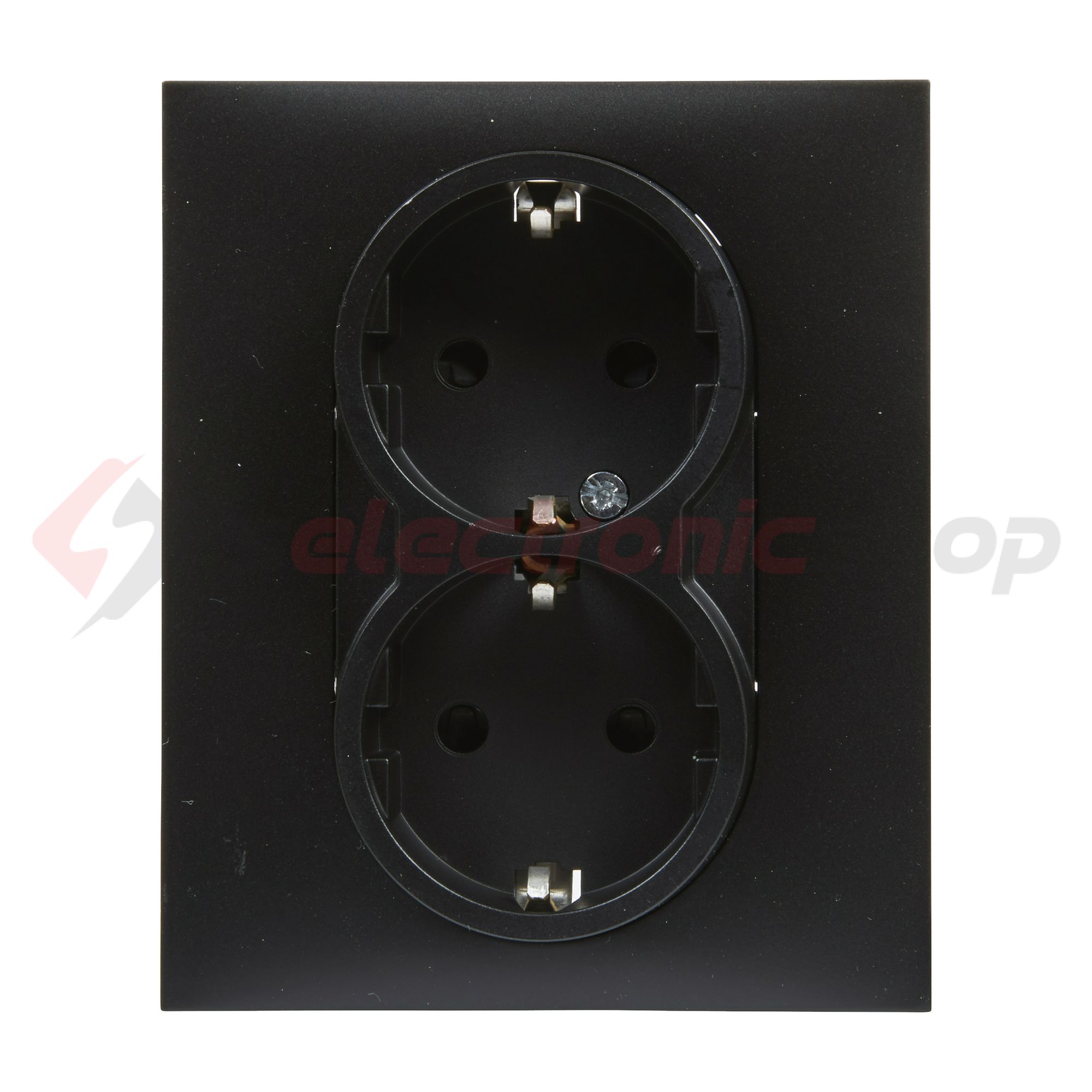 Suno 162/2 dugalj földelt gyerekzárral fekete IP20 süllyesztett rugós LEGRAND - 721426