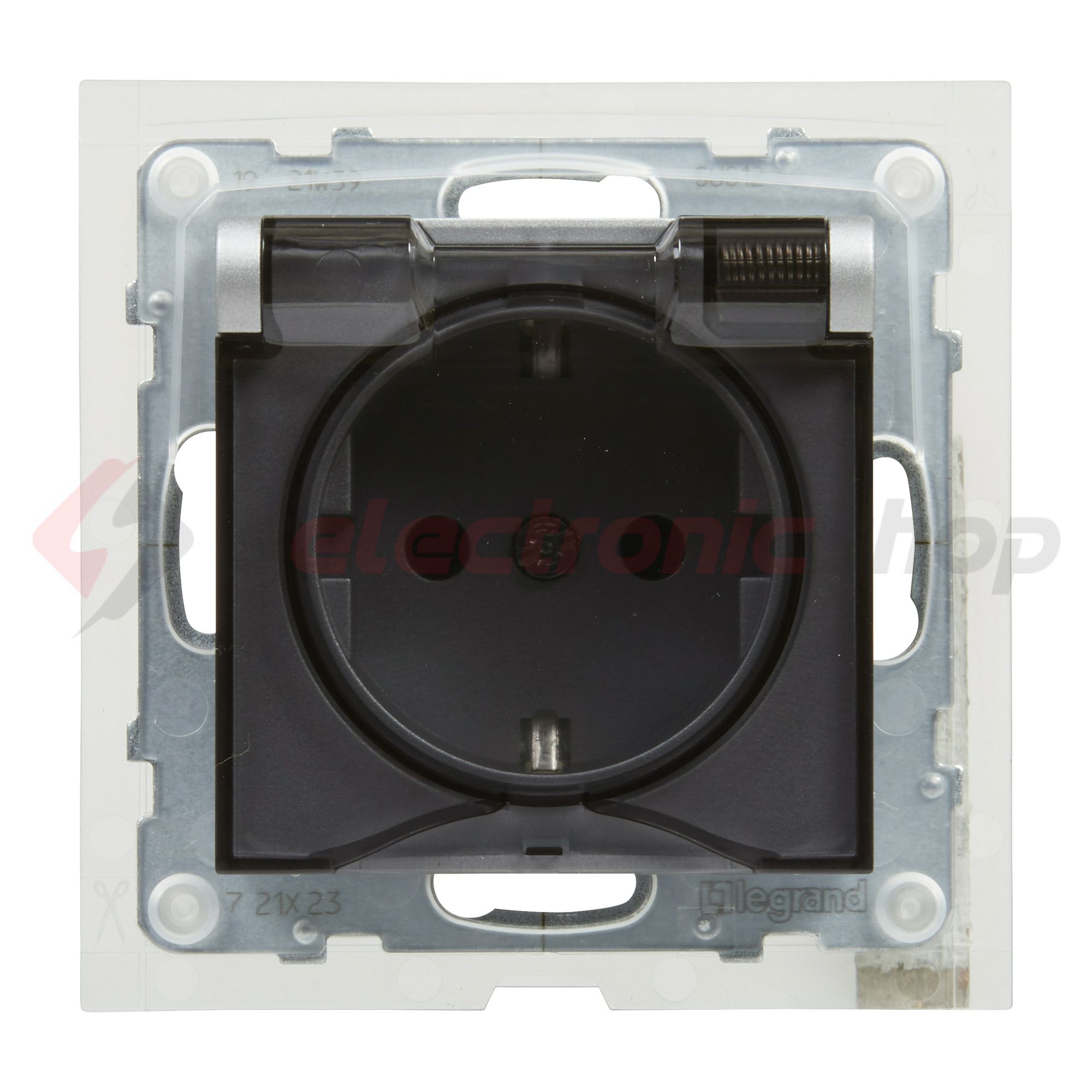 Suno 162 dugalj földelt csapófedéllel gyerekzárral alumínium IP44 süllyesztett rugós LEGRAND - 721323