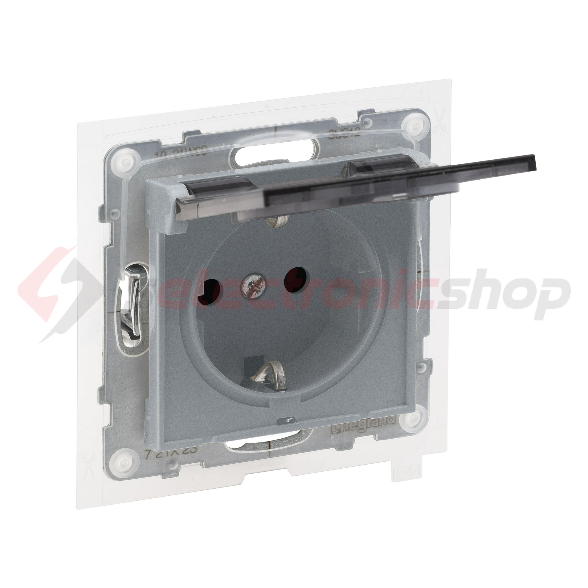 Suno 162 dugalj földelt csapófedéllel gyerekzárral alumínium IP44 süllyesztett rugós LEGRAND - 721323