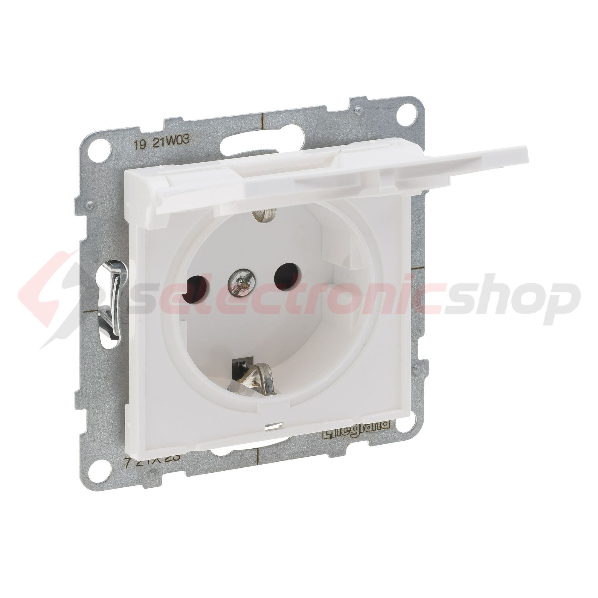 Suno 162 dugalj földelt csapófedéllel gyerekzárral fehér IP21 süllyesztett rugós LEGRAND - 721127