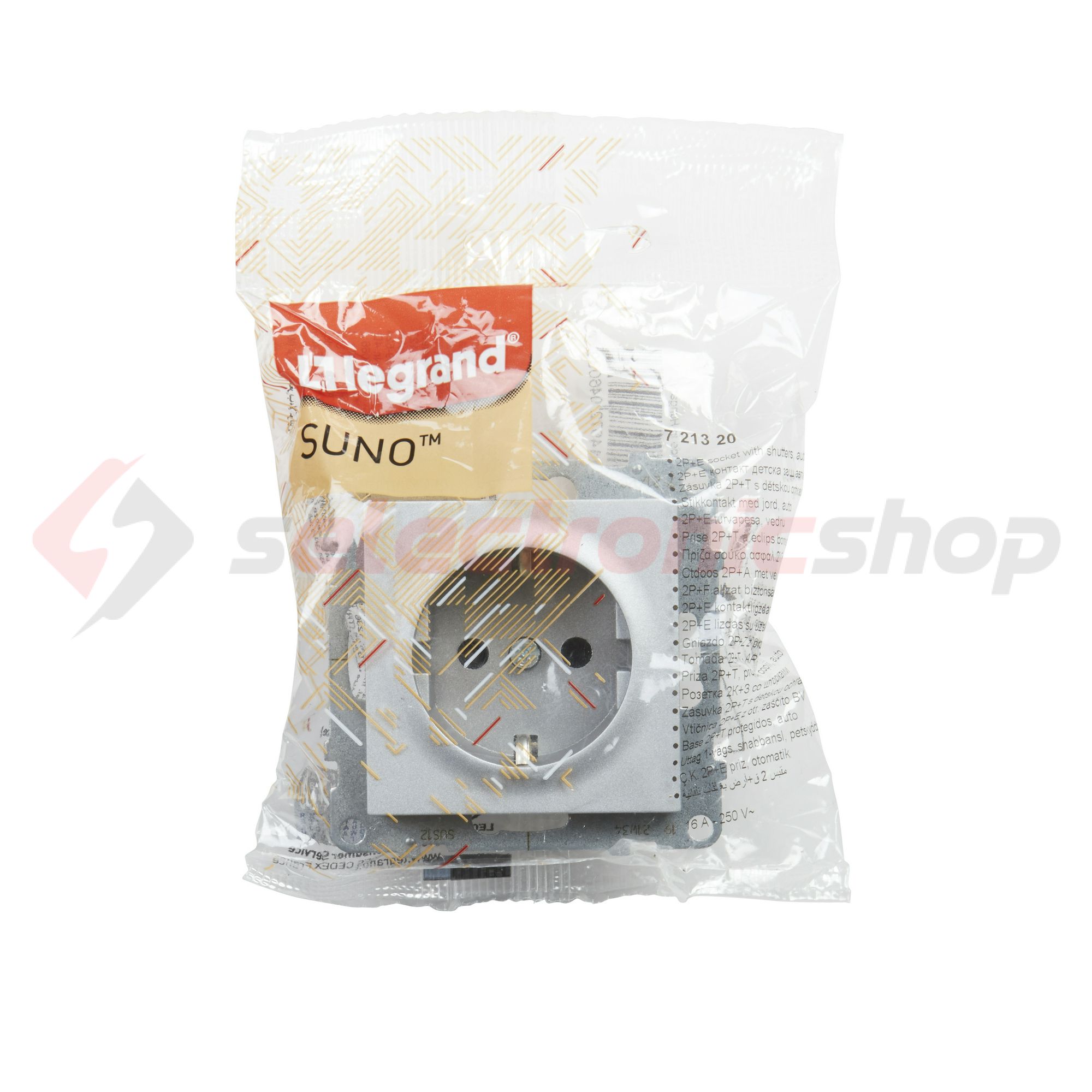 Suno 162 dugalj földelt gyerekzárral alumínium IP20 süllyesztett rugós LEGRAND - 721320