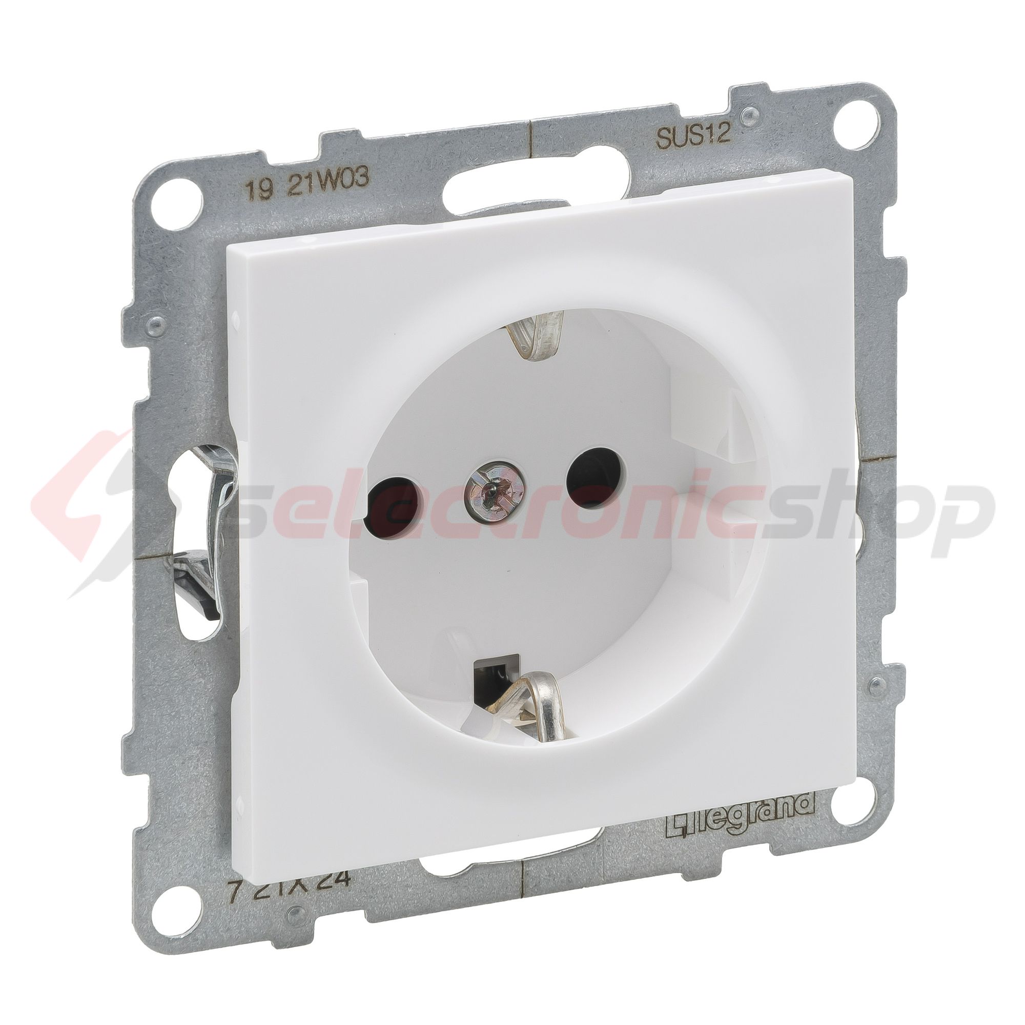 Suno 162 dugalj földelt gyerekzárral fehér IP20 süllyesztett csavaros LEGRAND - 721124