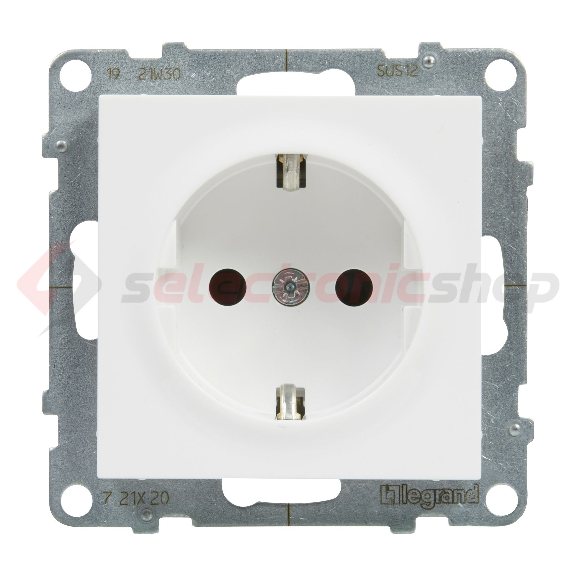 Suno 162 dugalj földelt gyerekzárral fehér IP20 süllyesztett rugós LEGRAND - 721120