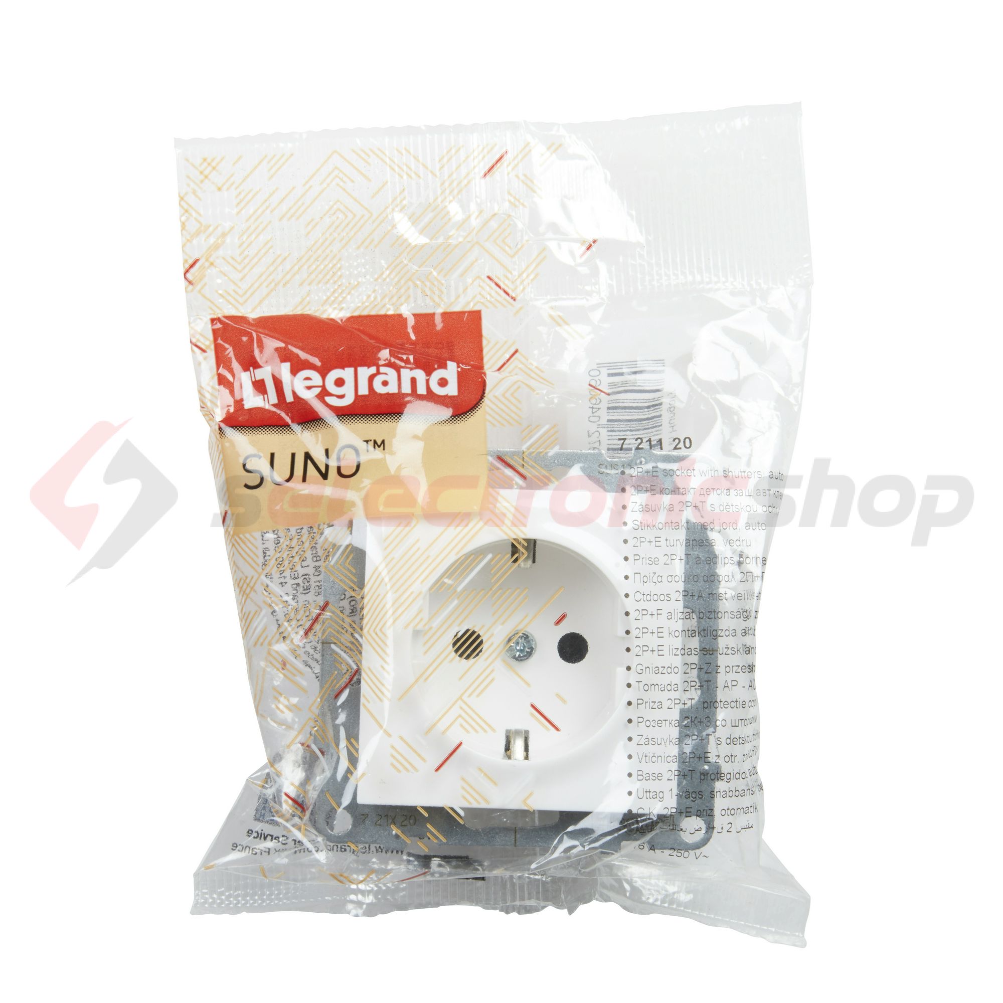 Suno 162 dugalj földelt gyerekzárral fehér IP20 süllyesztett rugós LEGRAND - 721120