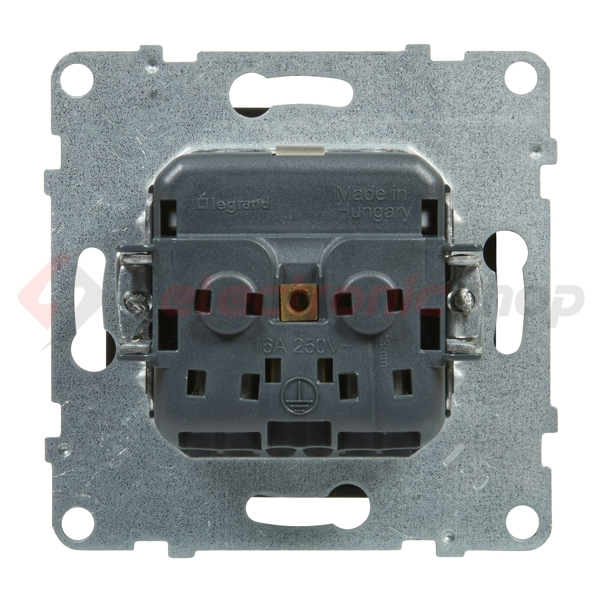 Suno 162 dugalj földelt gyerekzárral fekete IP20 süllyesztett rugós LEGRAND - 721420