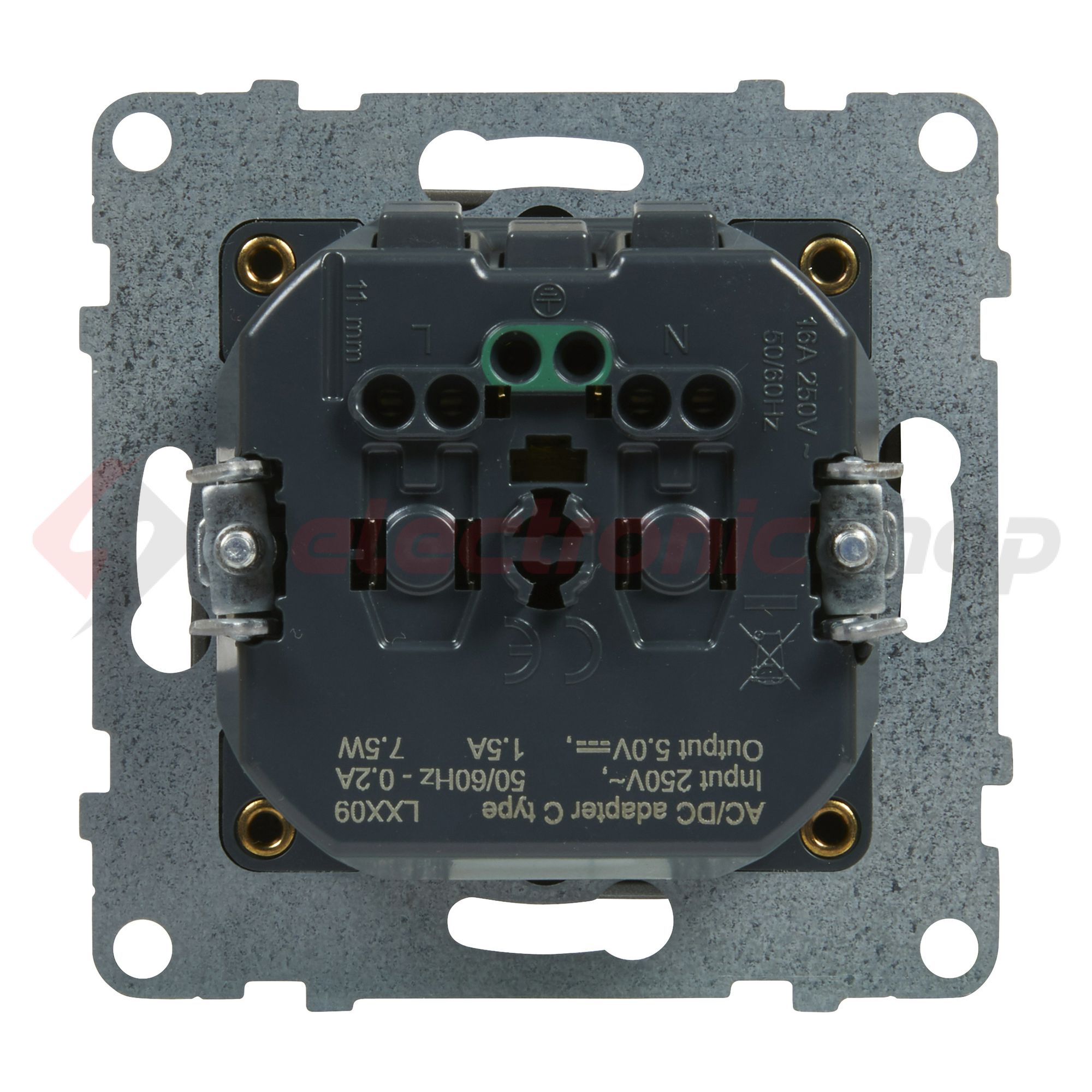 Suno 162 dugalj +USB-C földelt gyerekzárral alumínium IP40 süllyesztett rugós LEGRAND - 721329