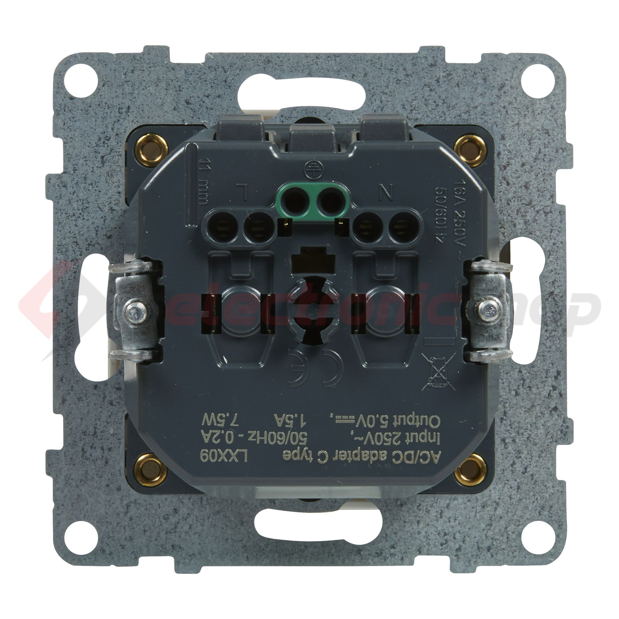 Suno 162 dugalj +USB-C földelt gyerekzárral fehér IP40 süllyesztett rugós LEGRAND - 721129