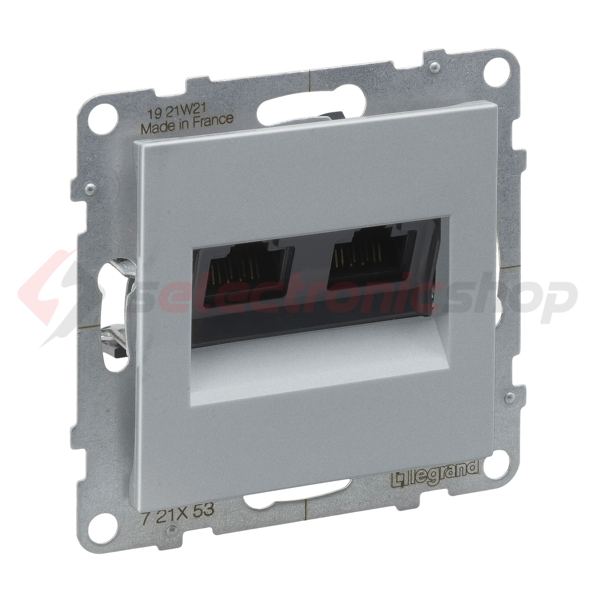 Suno adatcsatlakozó dugalj UTP 2xRJ45 8(8) Cat6 alumínium LEGRAND - 721353