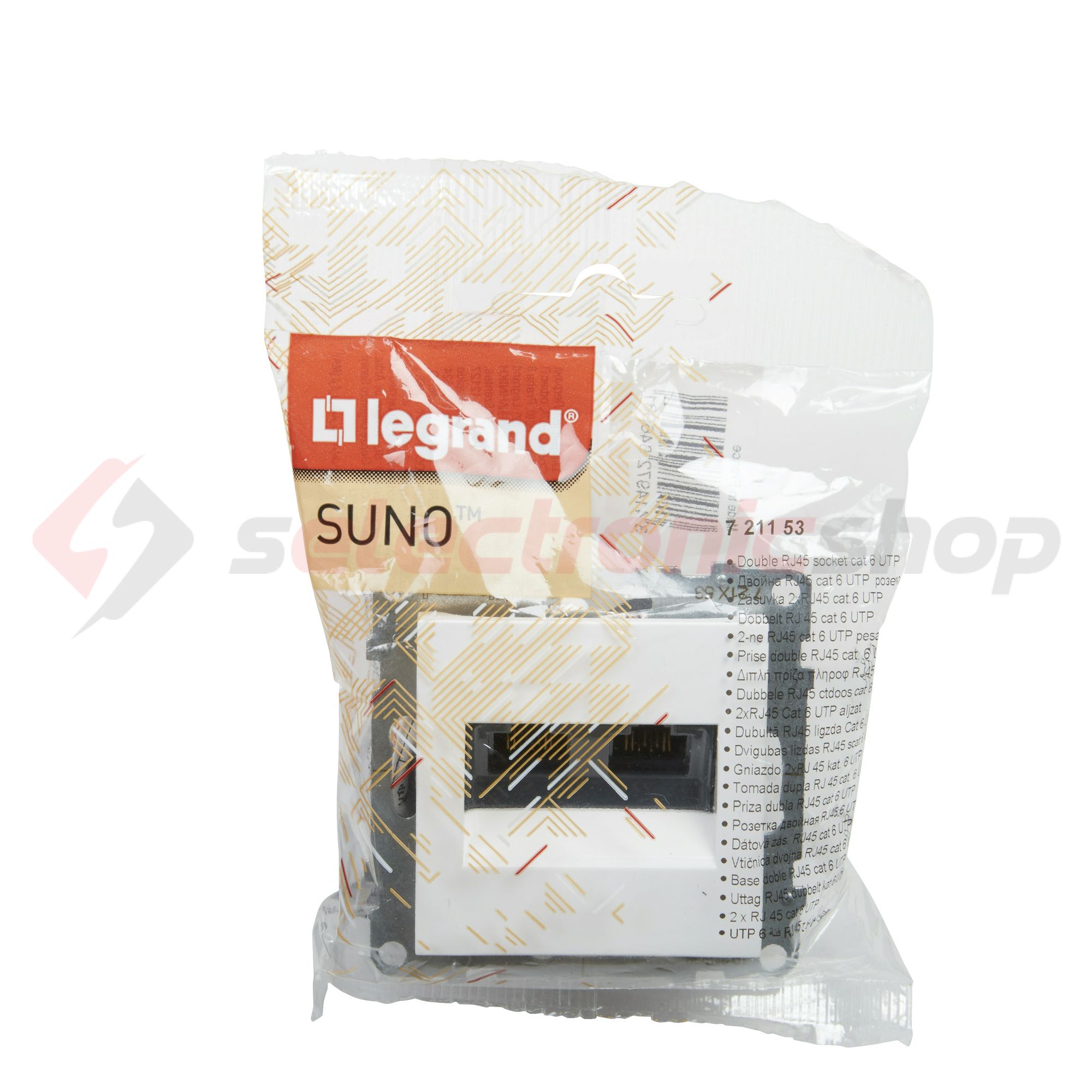 Suno adatcsatlakozó dugalj UTP 2xRJ45 8(8) Cat6 fehér LEGRAND - 721153