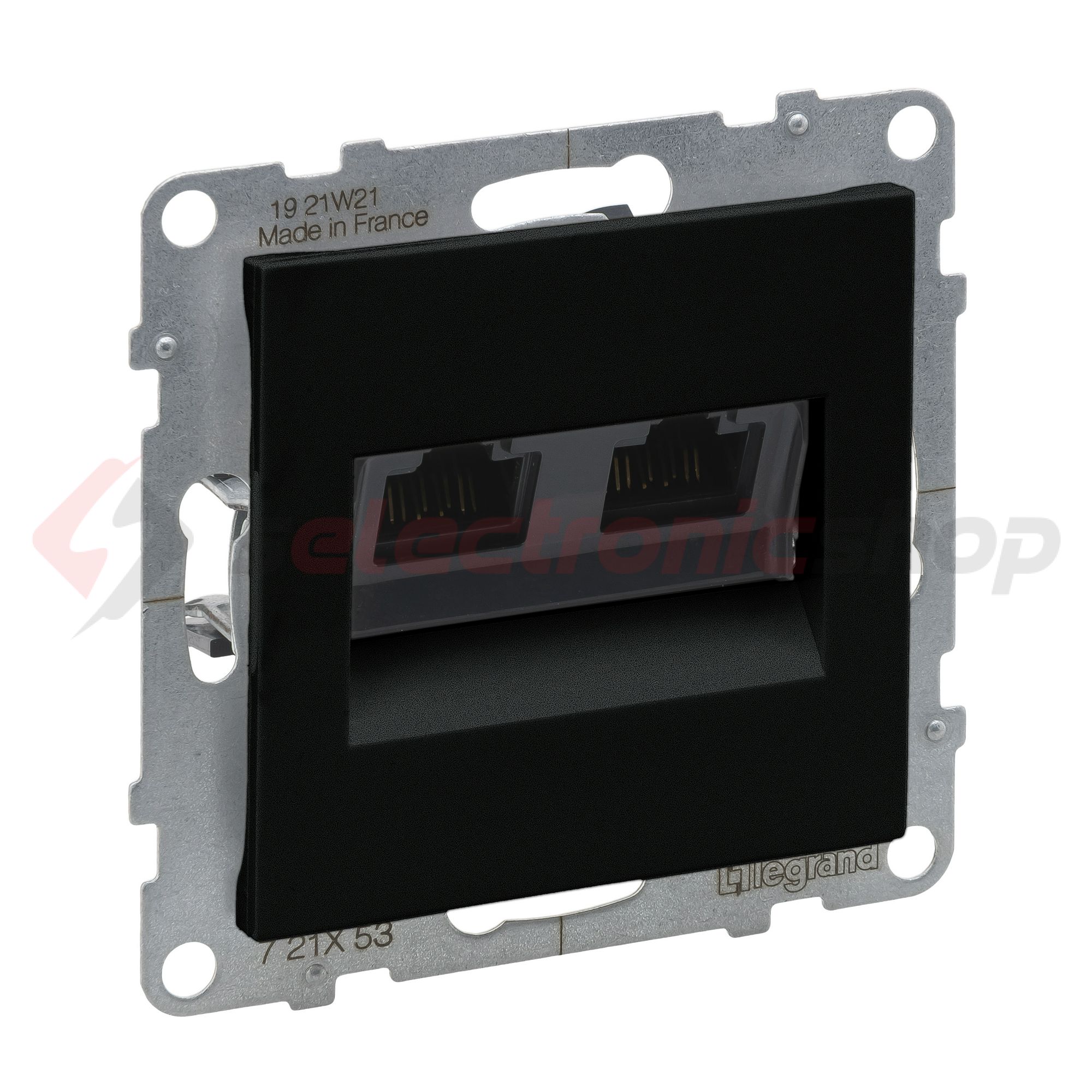 Suno adatcsatlakozó dugalj UTP 2xRJ45 8(8) Cat6 fekete LEGRAND - 721453