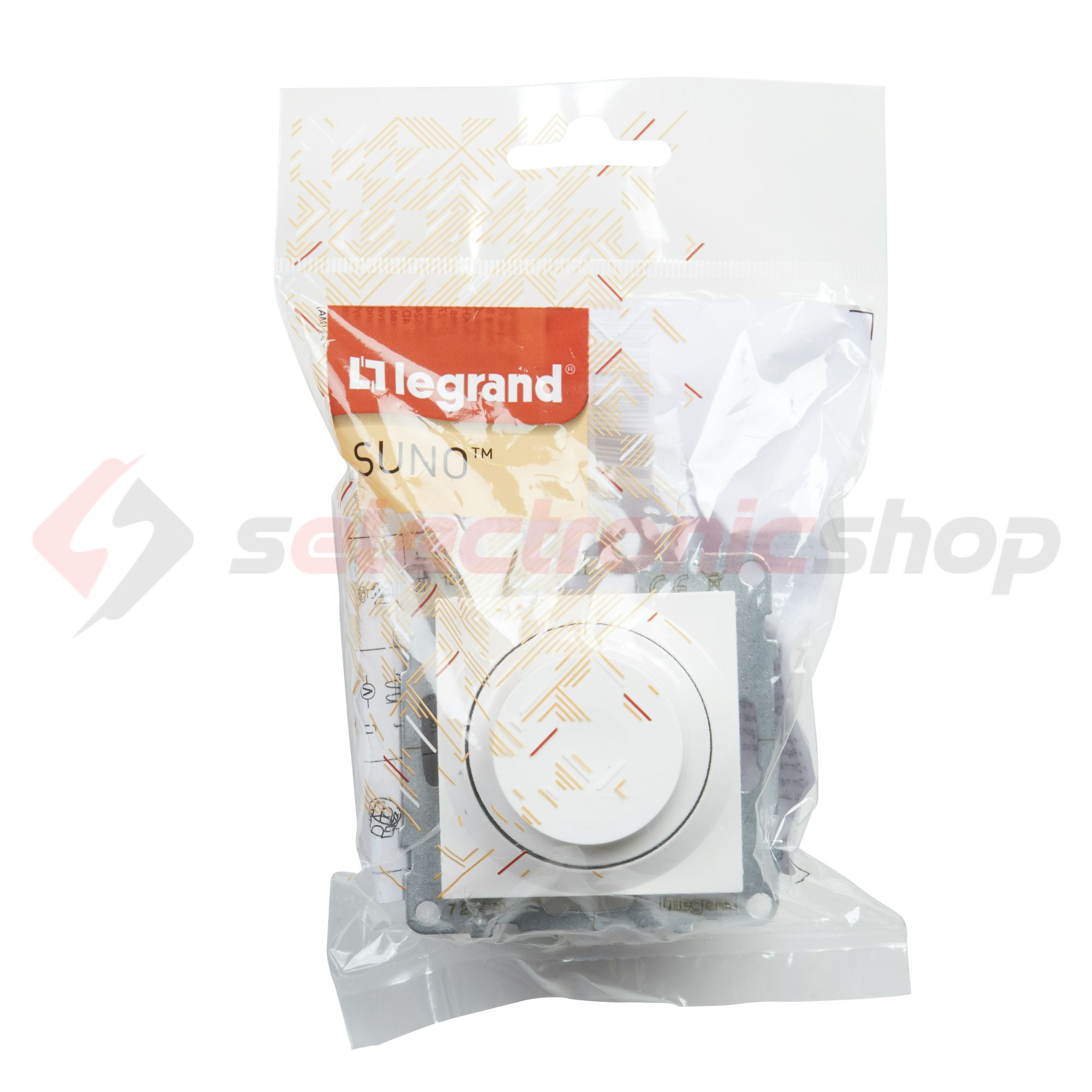 Suno fényerőszabályzó 2vez. betét közp. fedéllel forgatógomb fehér 5-300W süllyesztett LEGRAND - 721179