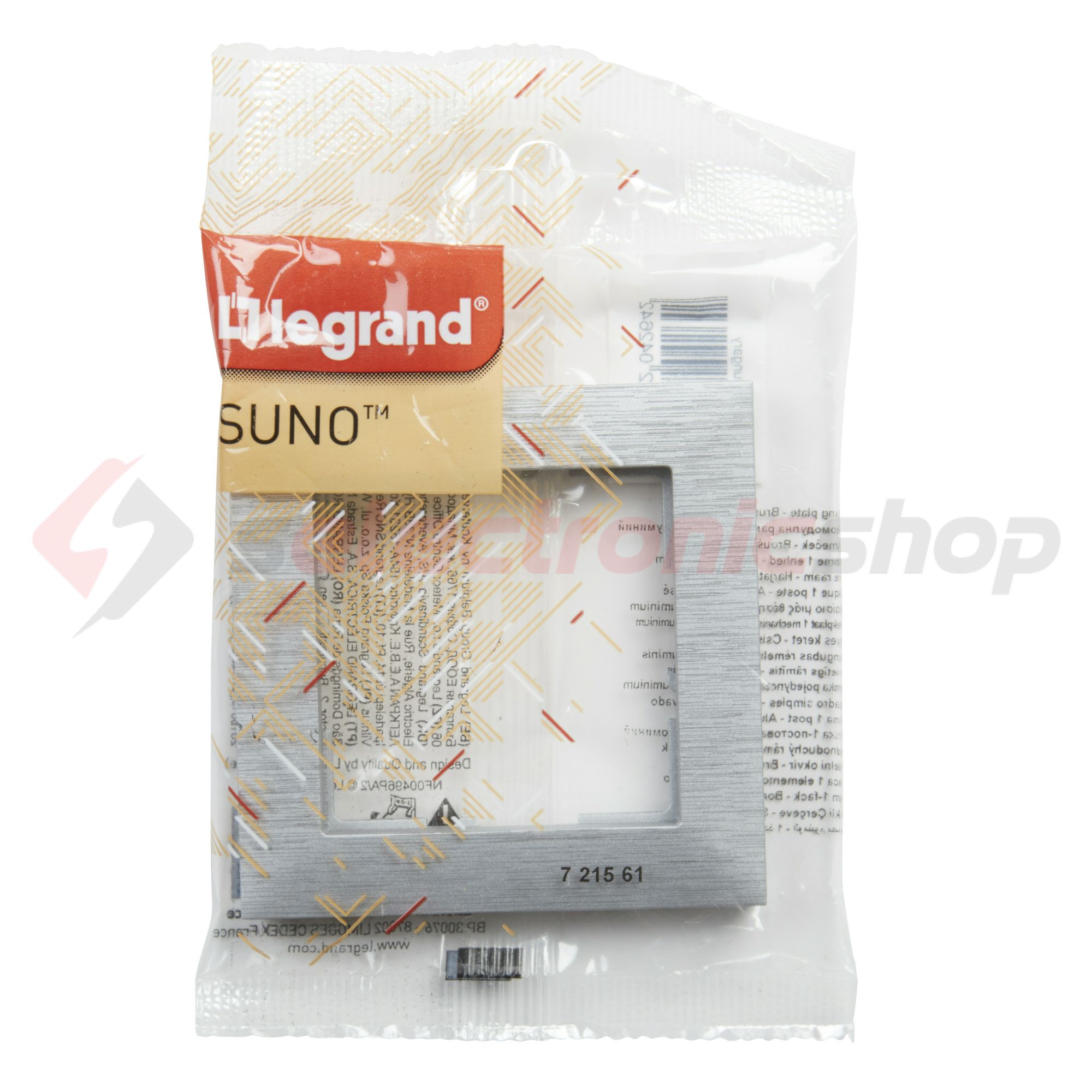 Suno keret 1-egység vízszintes és függőleges műanyag alumínium kefélt LEGRAND - 721561