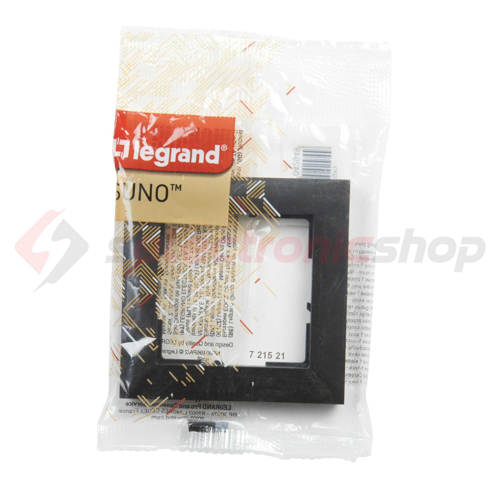 Suno keret 1-egység vízszintes és függőleges műanyag fekete lakkozott LEGRAND - 721521