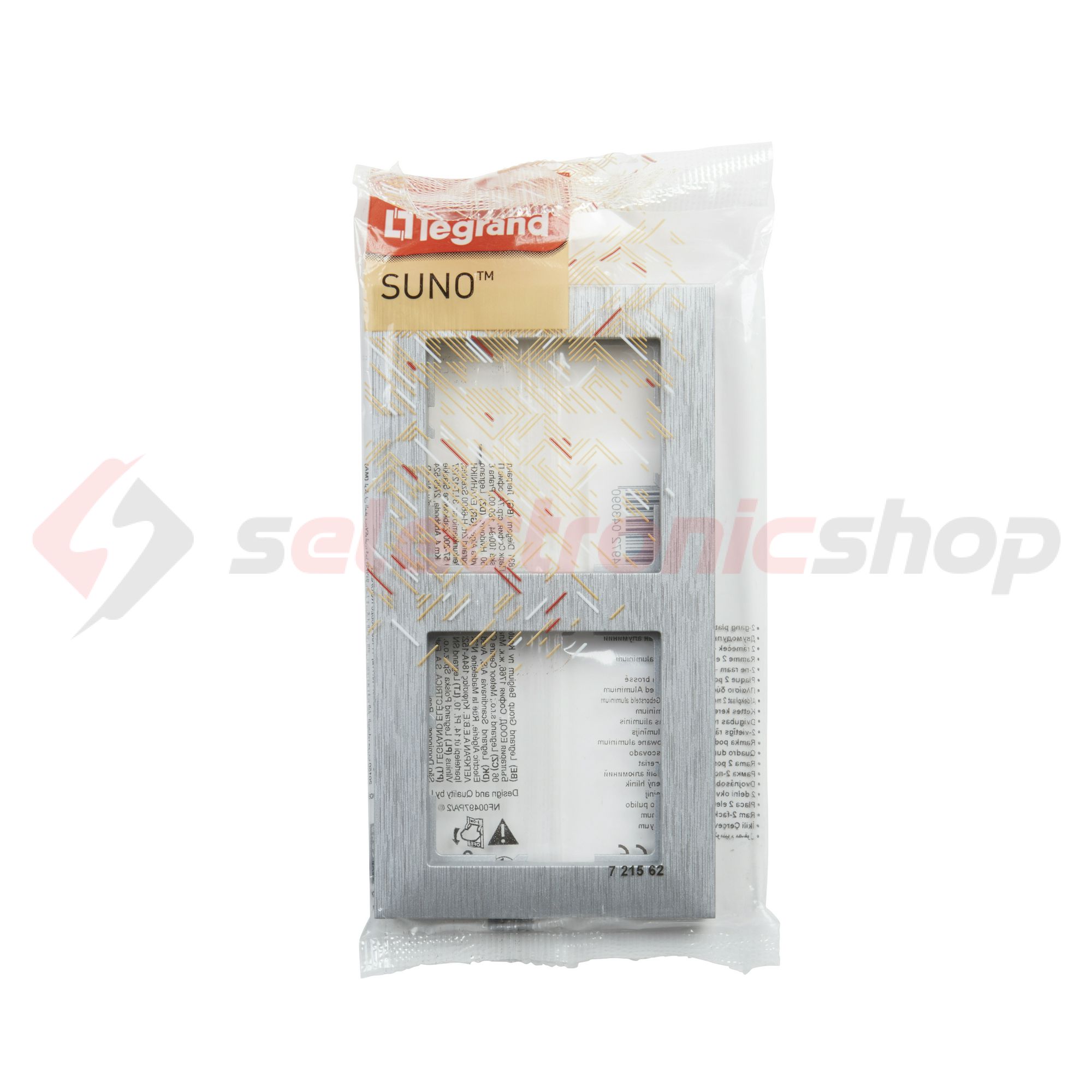 Suno keret 2-egység vízszintes és függőleges műanyag alumínium kefélt LEGRAND - 721562