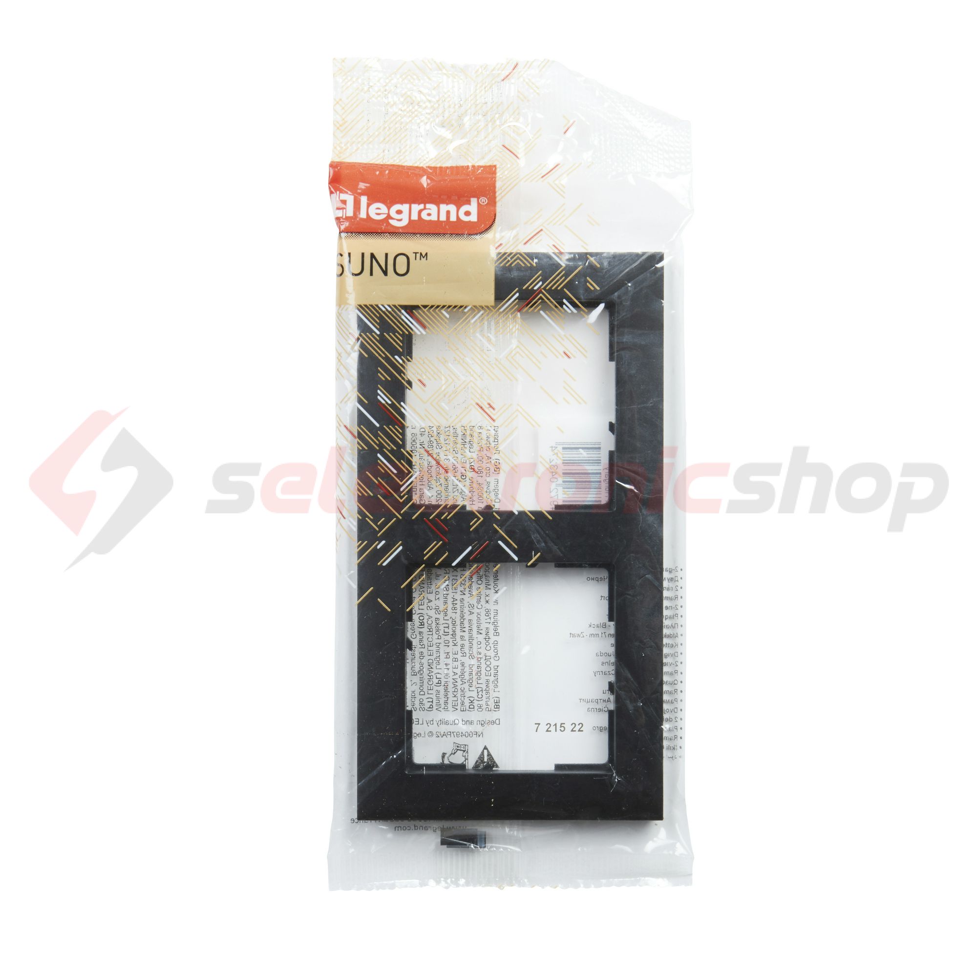 Suno keret 2-egység vízszintes és függőleges műanyag fekete lakkozott LEGRAND - 721522