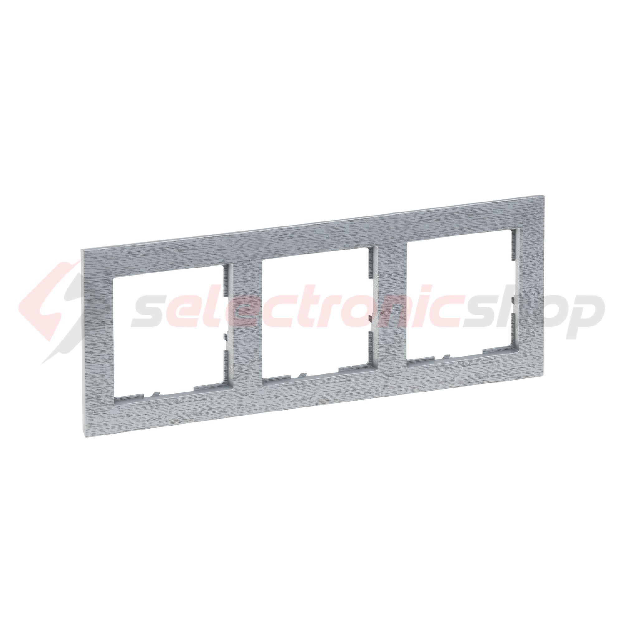 Suno keret 3-egység vízszintes és függőleges műanyag alumínium kefélt LEGRAND - 721563