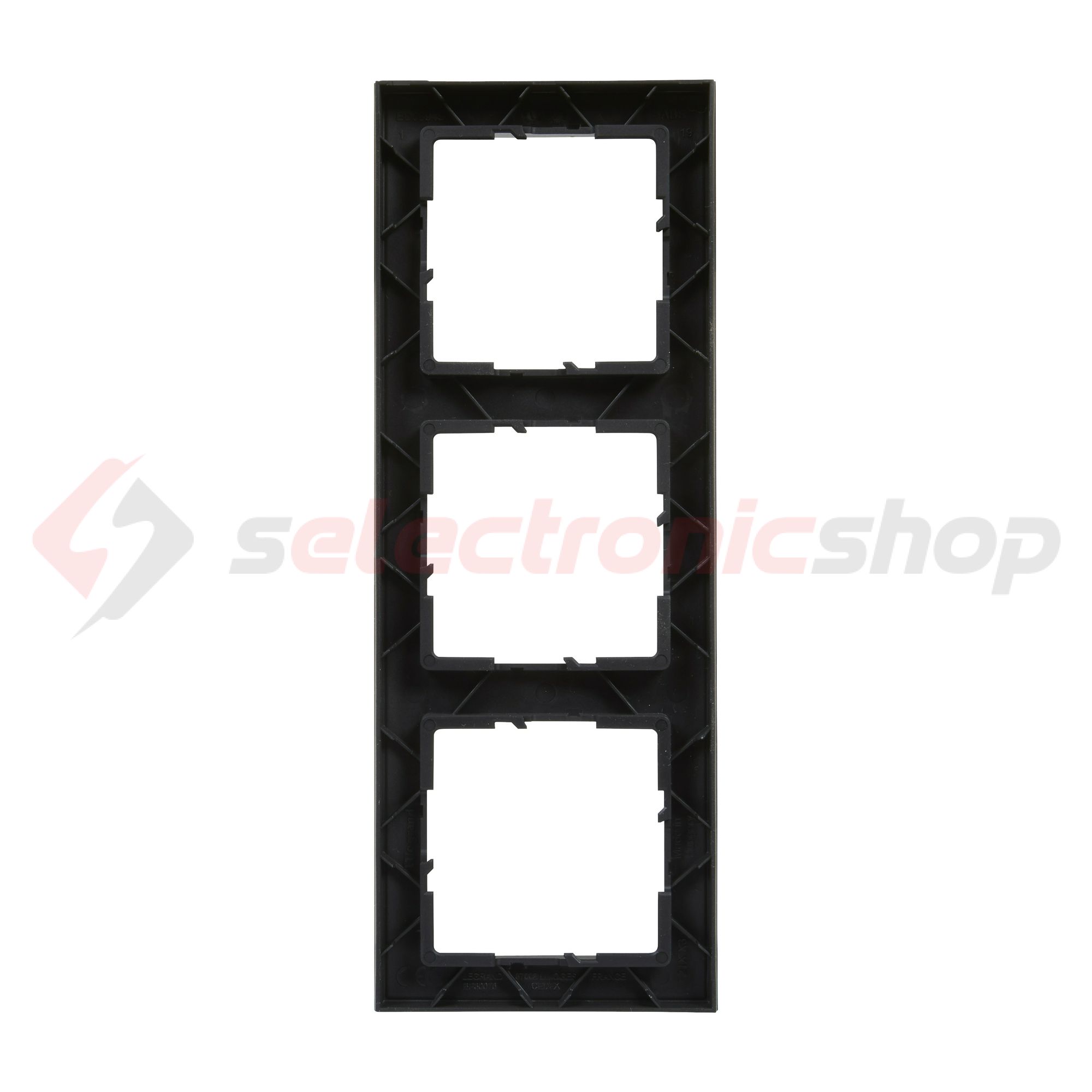 Suno keret 3-egység vízszintes és függőleges műanyag fekete lakkozott LEGRAND - 721523