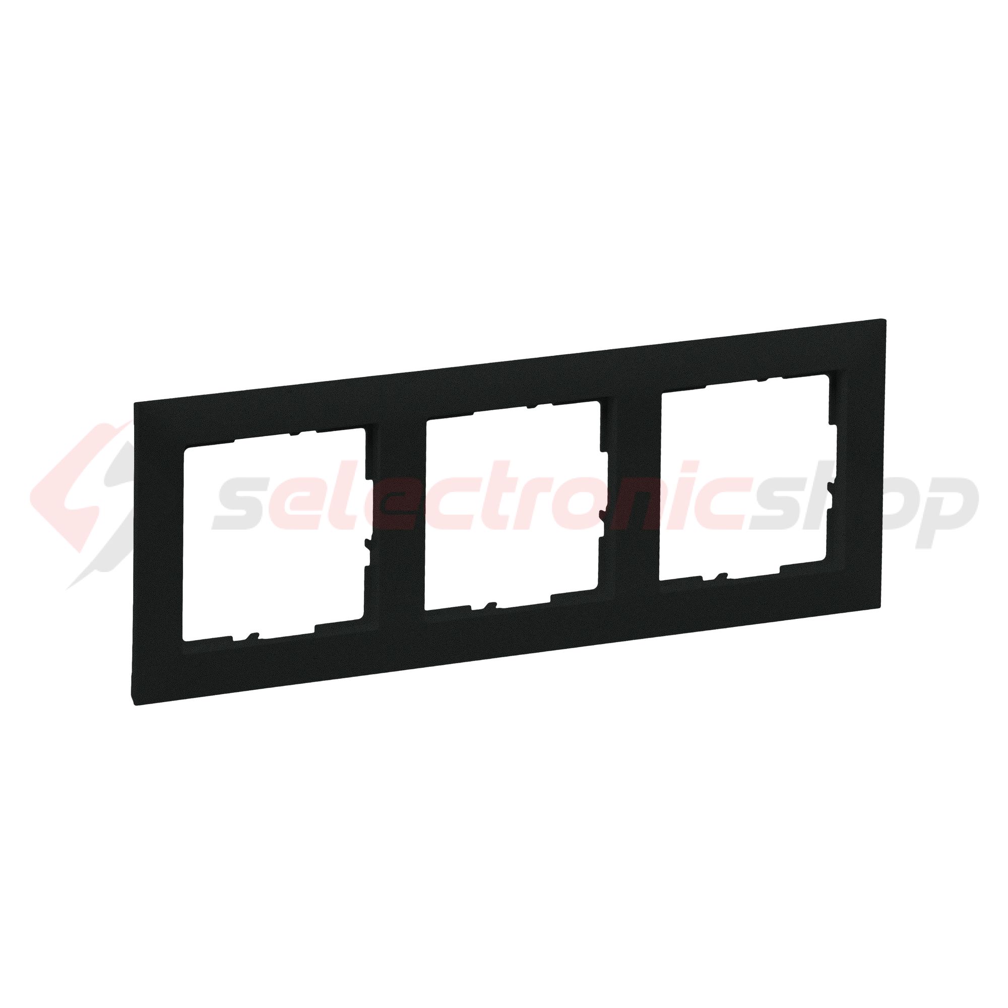 Suno keret 3-egység vízszintes és függőleges műanyag fekete lakkozott LEGRAND - 721523