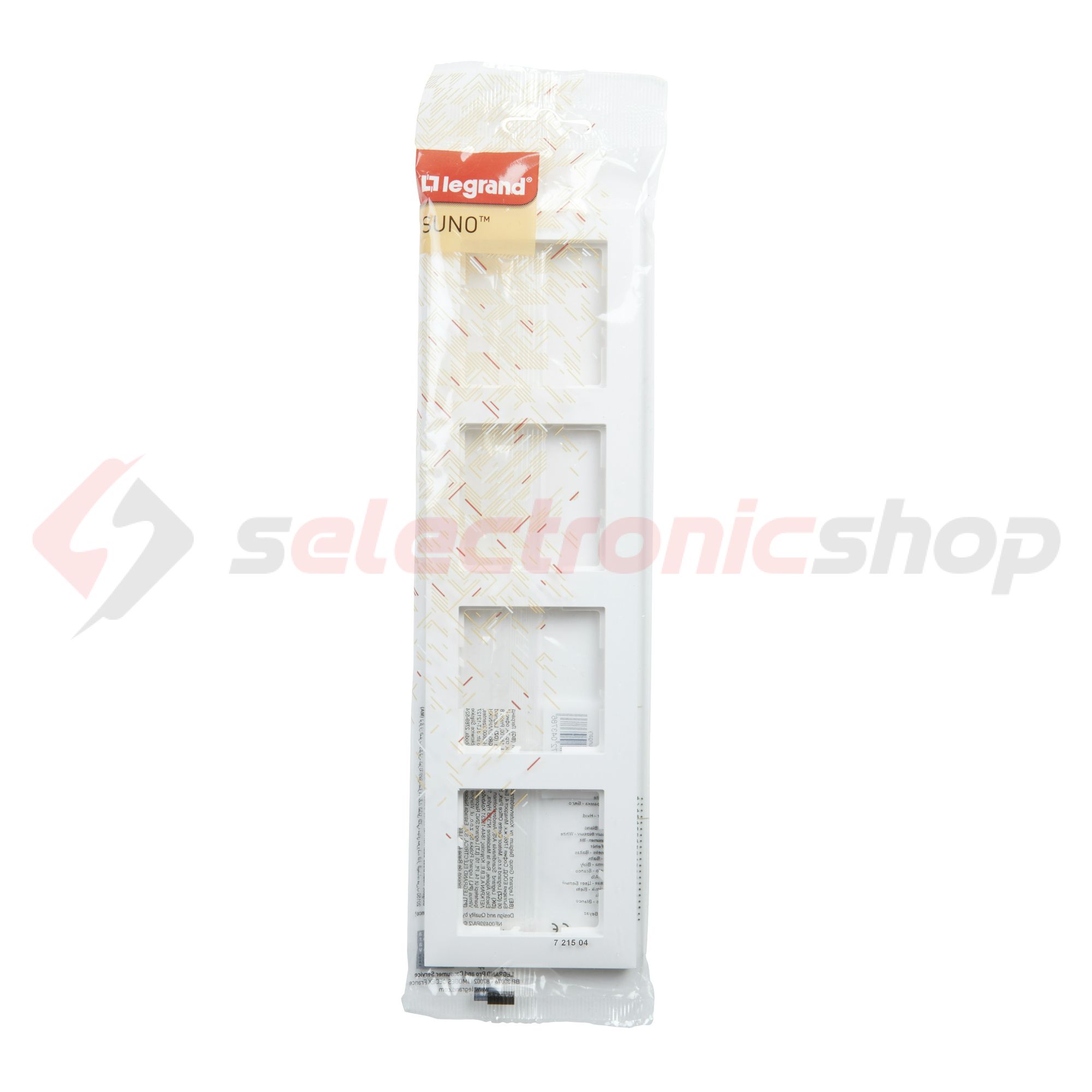 Suno keret 4-egység vízszintes és függőleges műanyag fehér kezeletlen LEGRAND - 721504