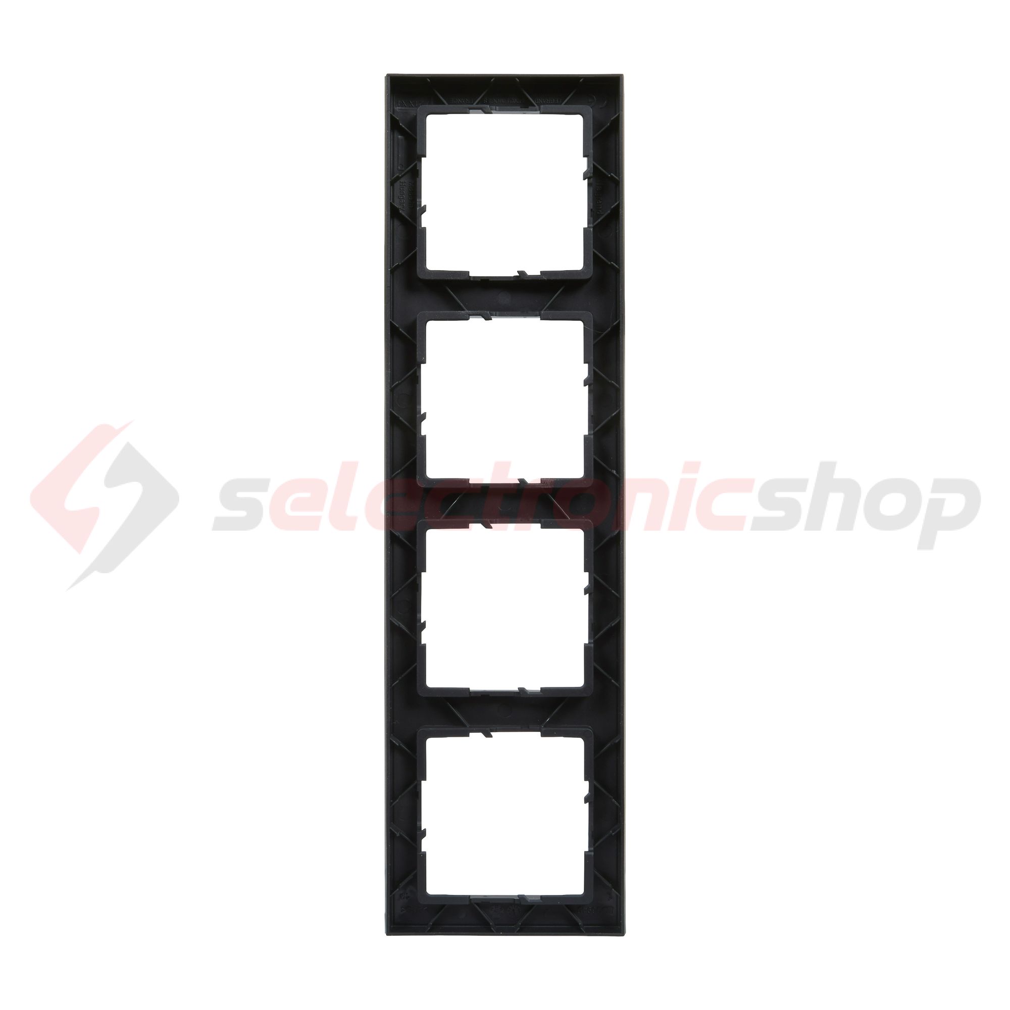 Suno keret 4-egység vízszintes és függőleges műanyag fekete lakkozott LEGRAND - 721524