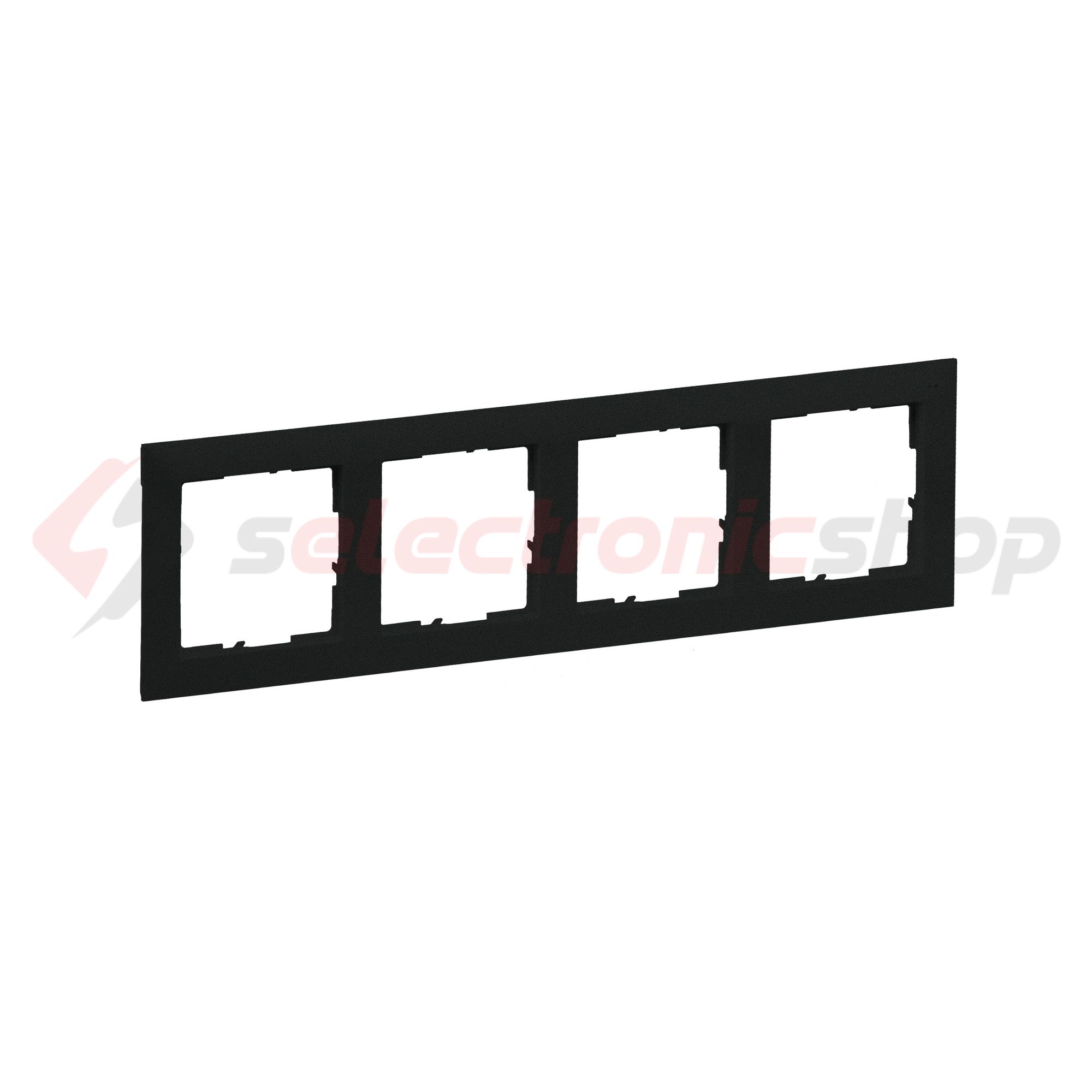 Suno keret 4-egység vízszintes és függőleges műanyag fekete lakkozott LEGRAND - 721524