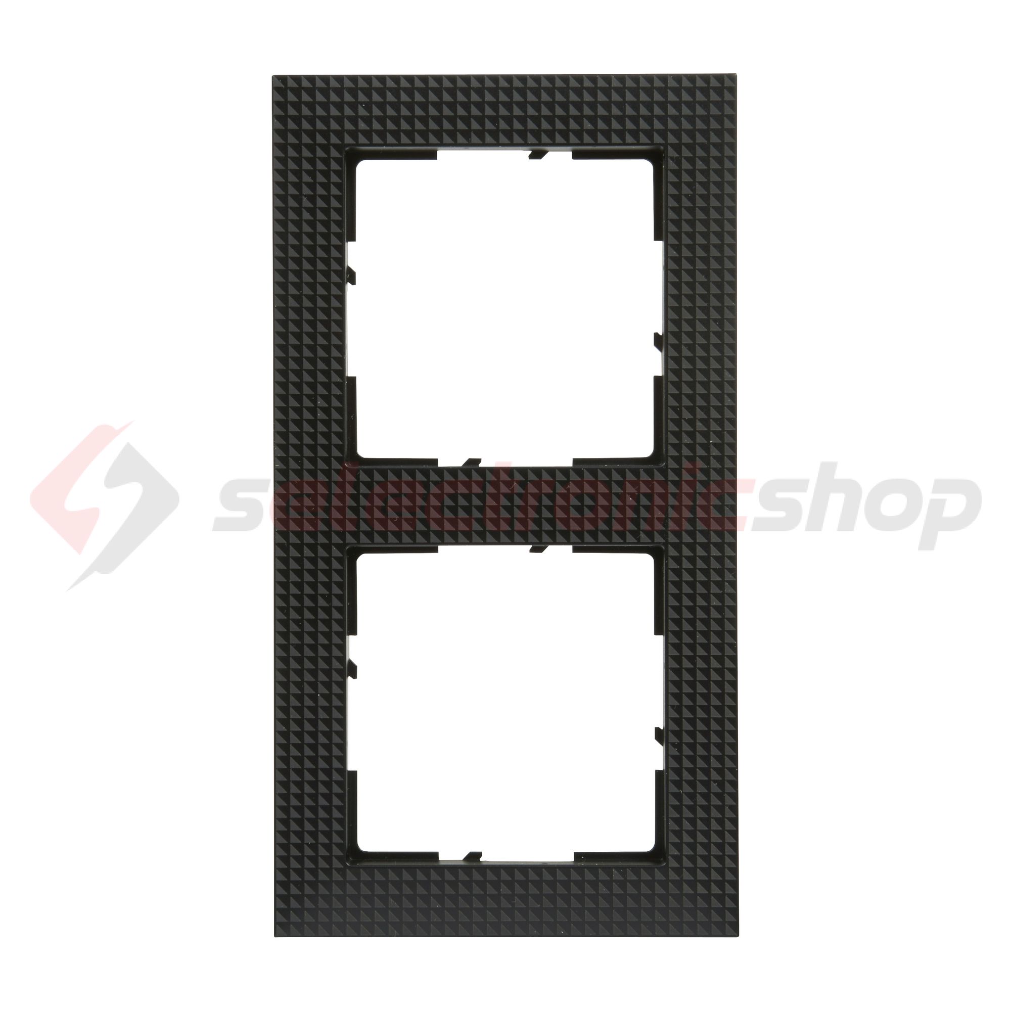 Suno keret mintás 2-egység vízszintes és függőleges műanyag fekete lakkozott LEGRAND - 721572