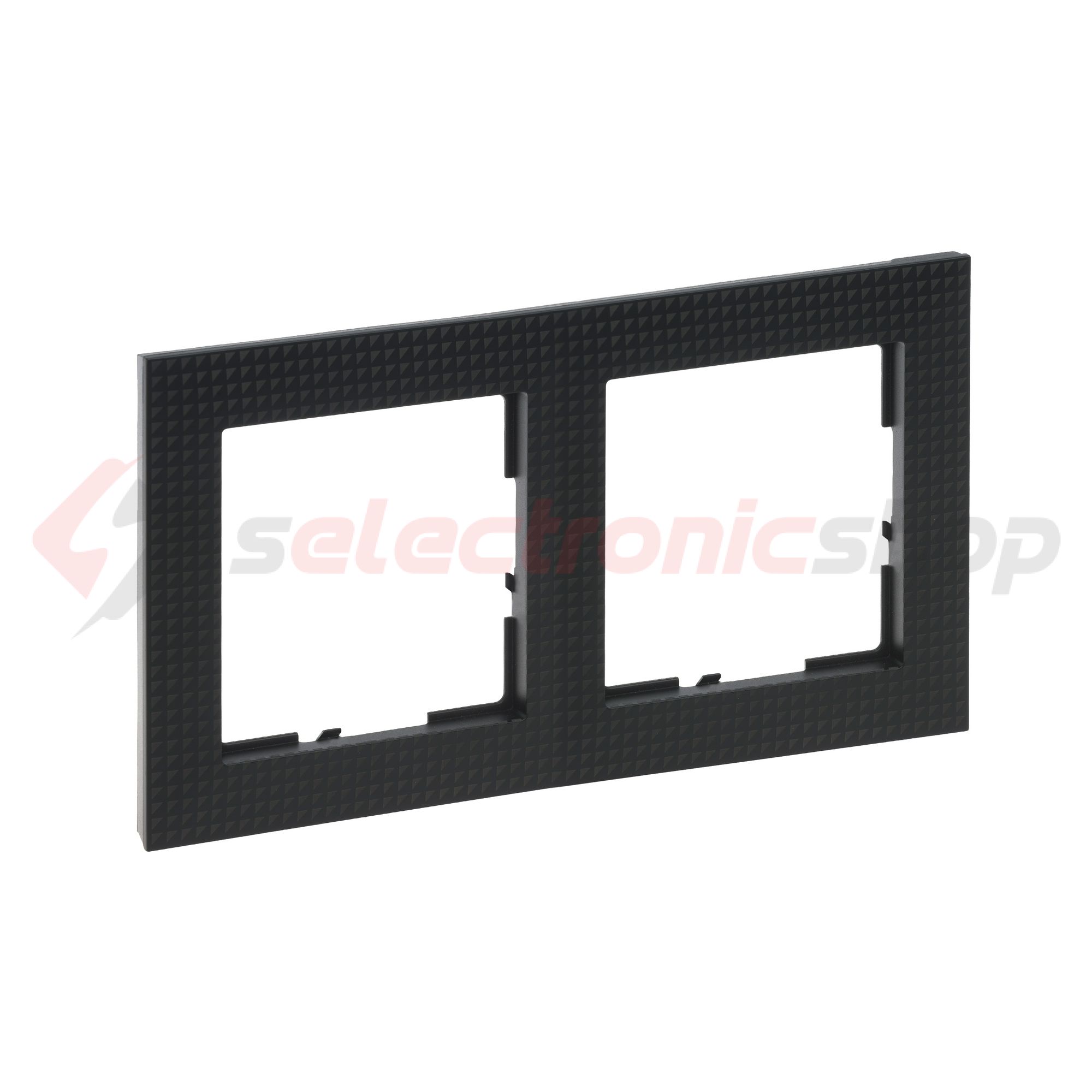 Suno keret mintás 2-egység vízszintes és függőleges műanyag fekete lakkozott LEGRAND - 721572