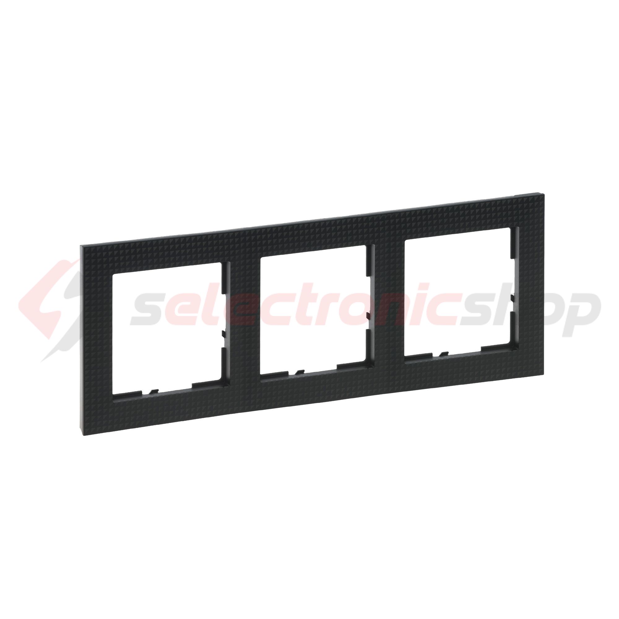 Suno keret mintás 3-egység vízszintes és függőleges műanyag fekete lakkozott LEGRAND - 721573