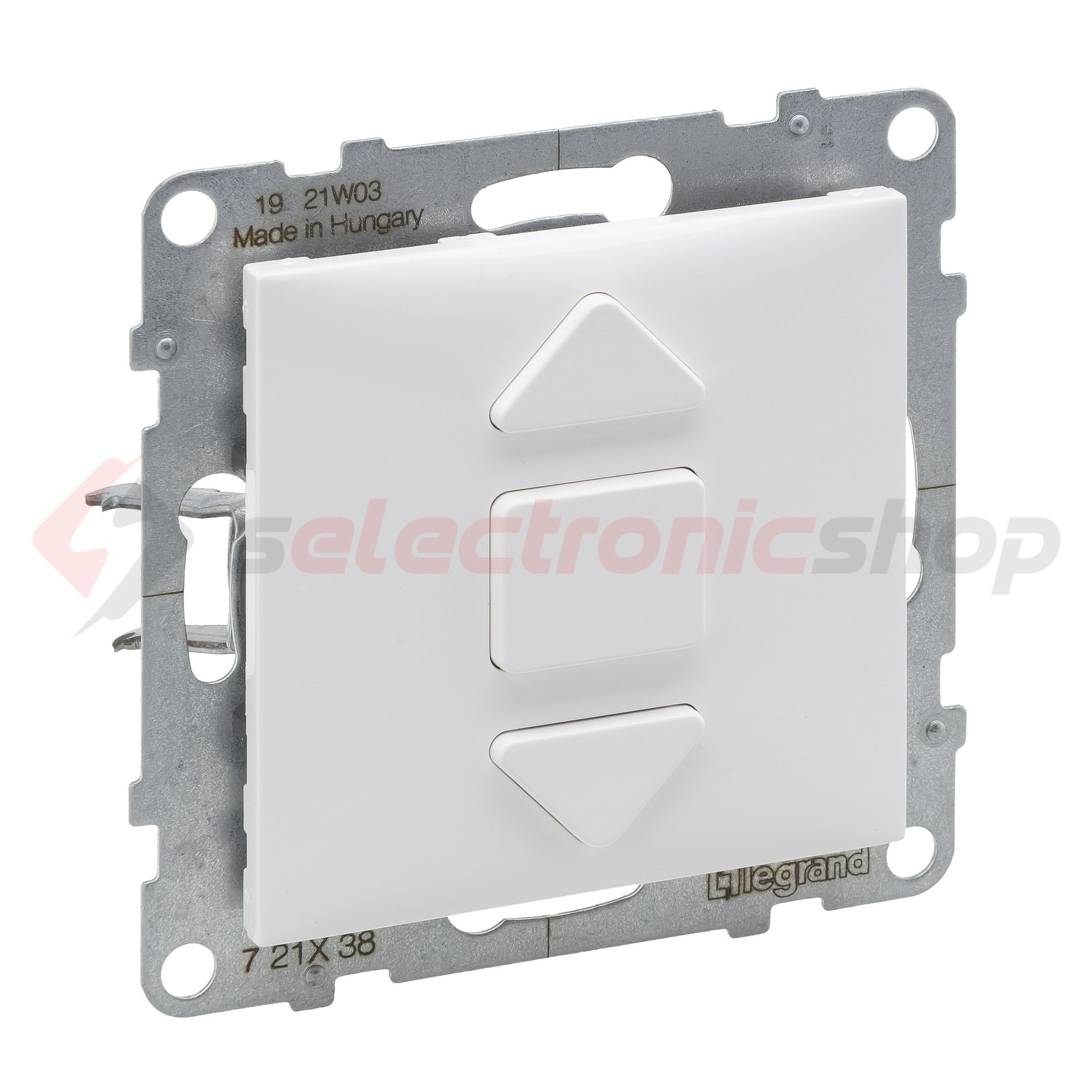 Suno redőnymozgató 1P betét közp. fedéllel NR105 1P nyomó billentyűs fehér műanyag LEGRAND - 721138