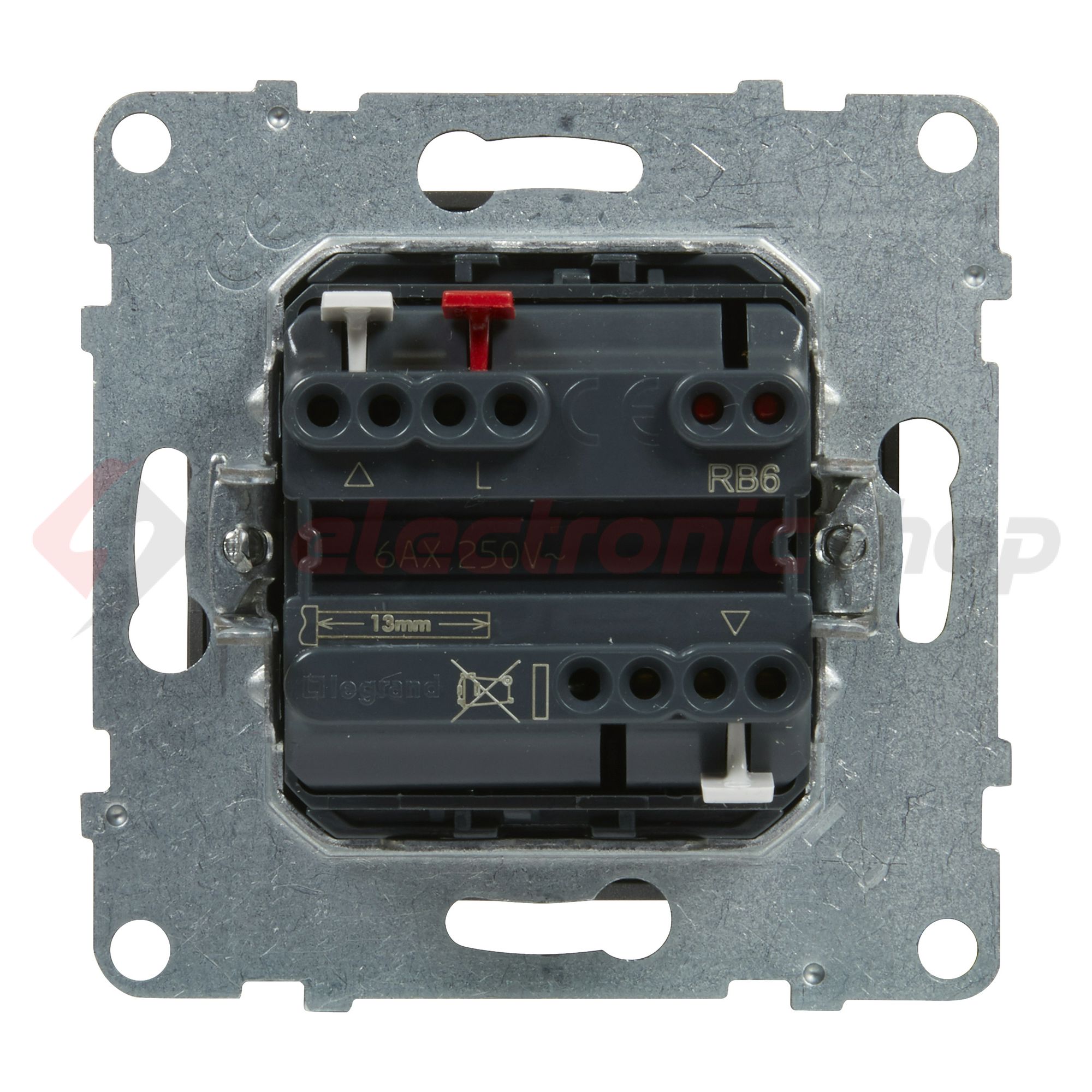 Suno redőnymozgató 1P betét közp. fedéllel R105 1P kapcsoló billentyűs alumínium műanyag LEGRAND - 721339