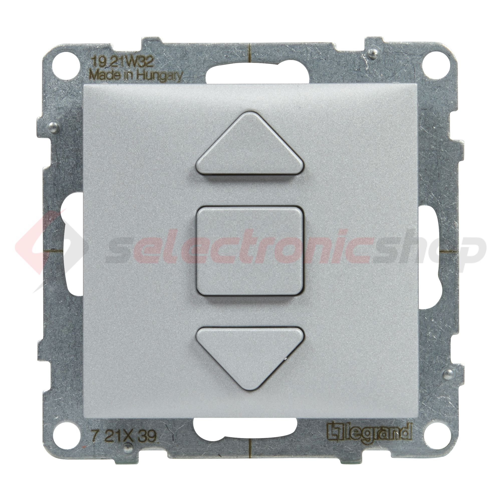 Suno redőnymozgató 1P betét közp. fedéllel R105 1P kapcsoló billentyűs alumínium műanyag LEGRAND - 721339