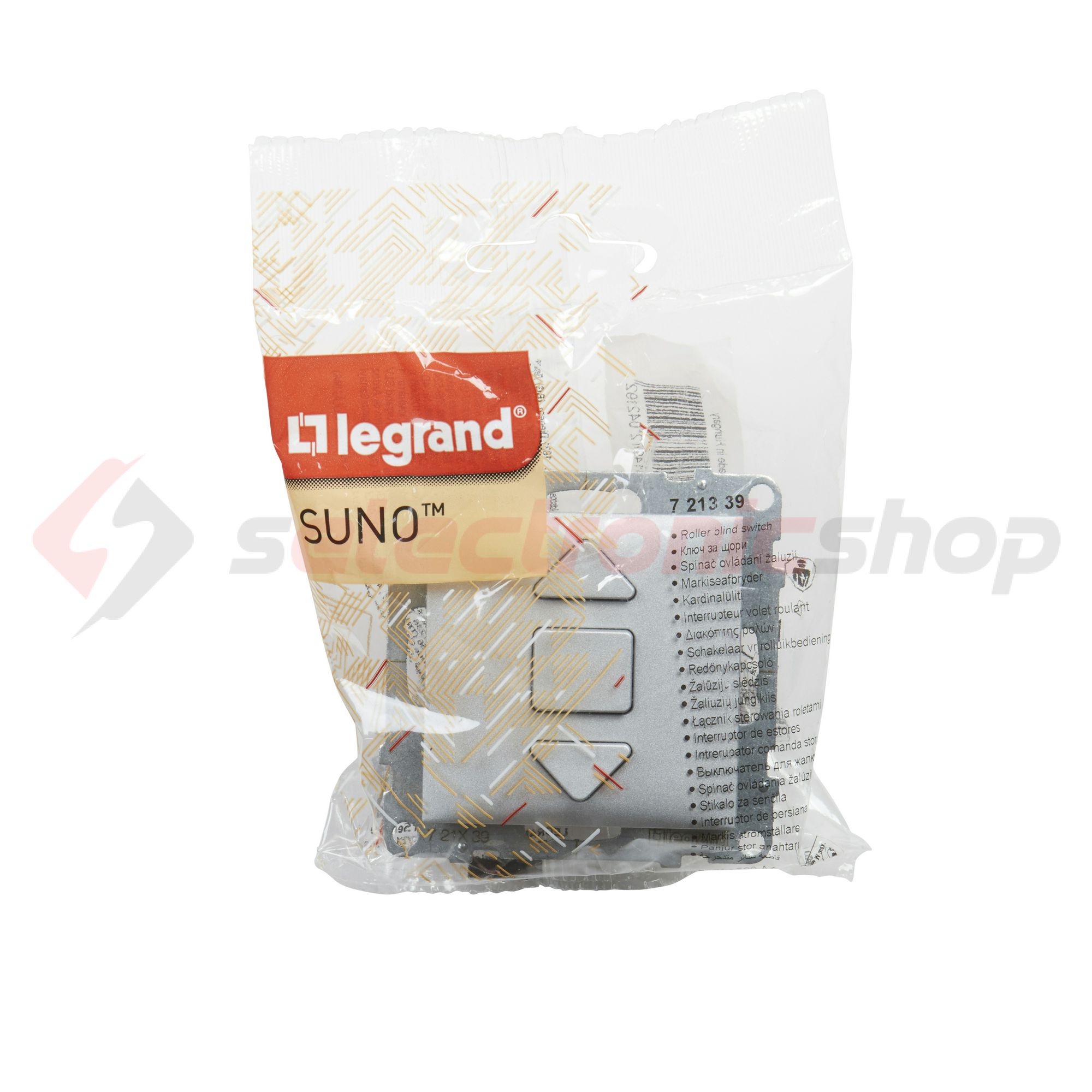 Suno redőnymozgató 1P betét közp. fedéllel R105 1P kapcsoló billentyűs alumínium műanyag LEGRAND - 721339