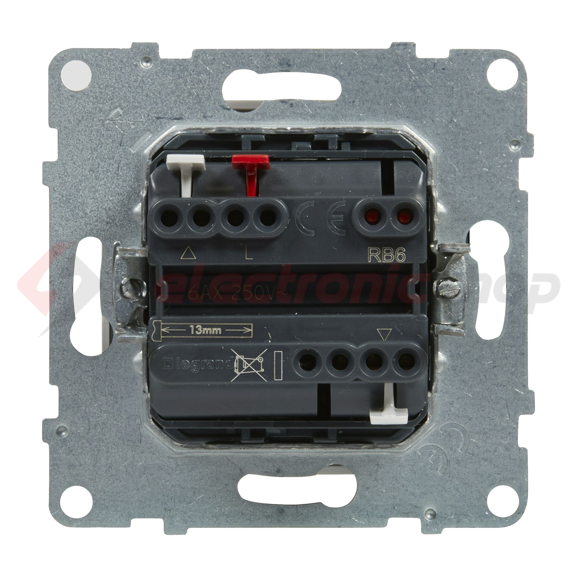 Suno redőnymozgató 1P betét közp. fedéllel R105 1P kapcsoló billentyűs fehér műanyag LEGRAND - 721139