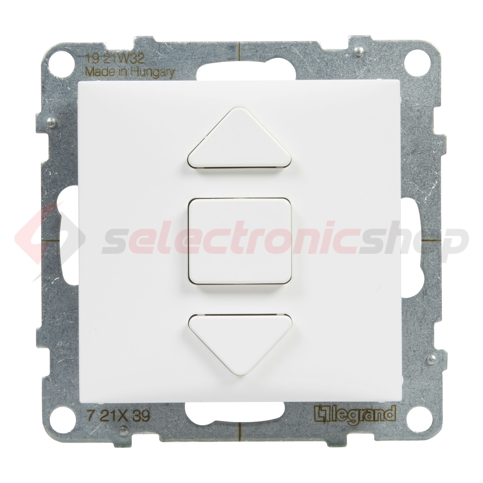 Suno redőnymozgató 1P betét közp. fedéllel R105 1P kapcsoló billentyűs fehér műanyag LEGRAND - 721139