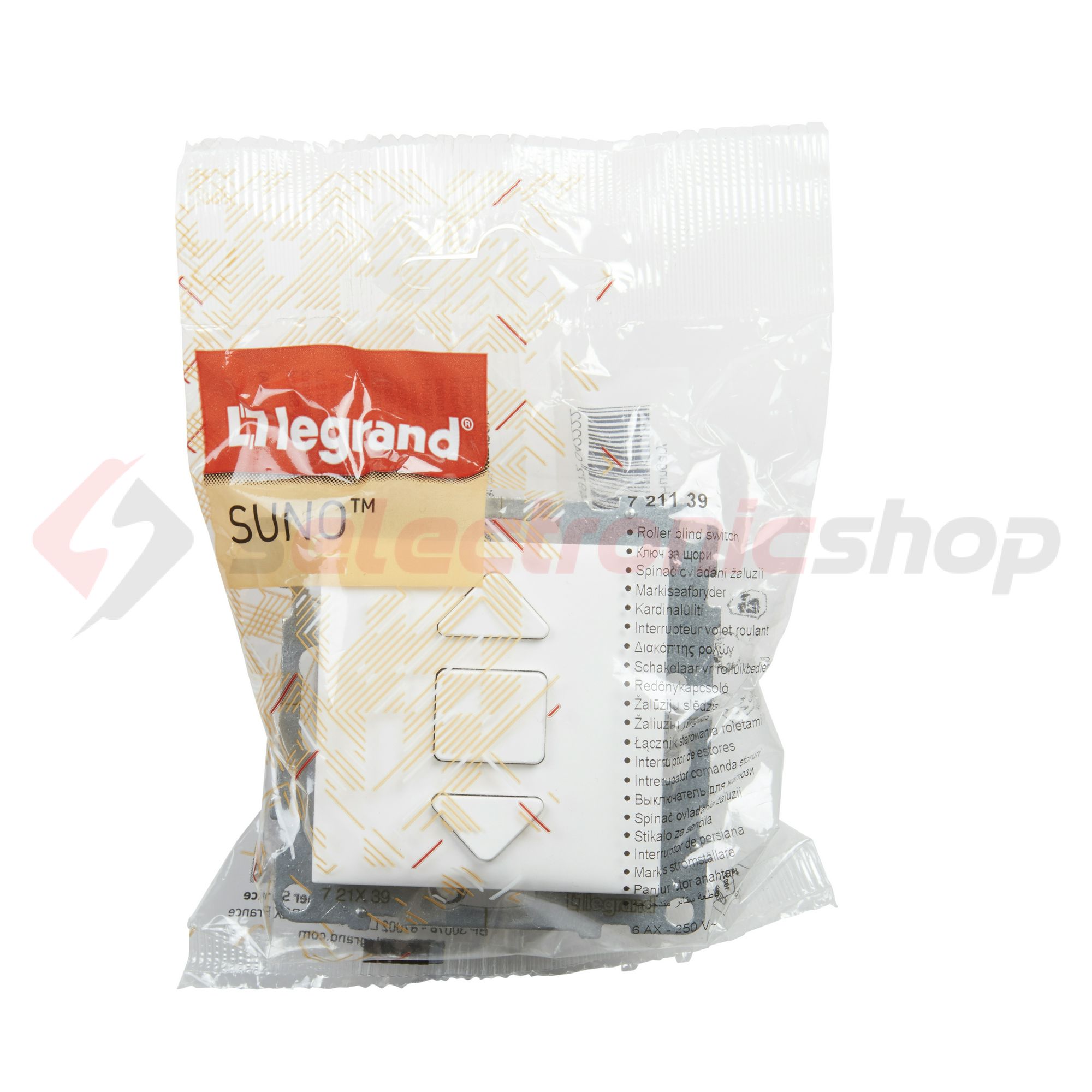 Suno redőnymozgató 1P betét közp. fedéllel R105 1P kapcsoló billentyűs fehér műanyag LEGRAND - 721139